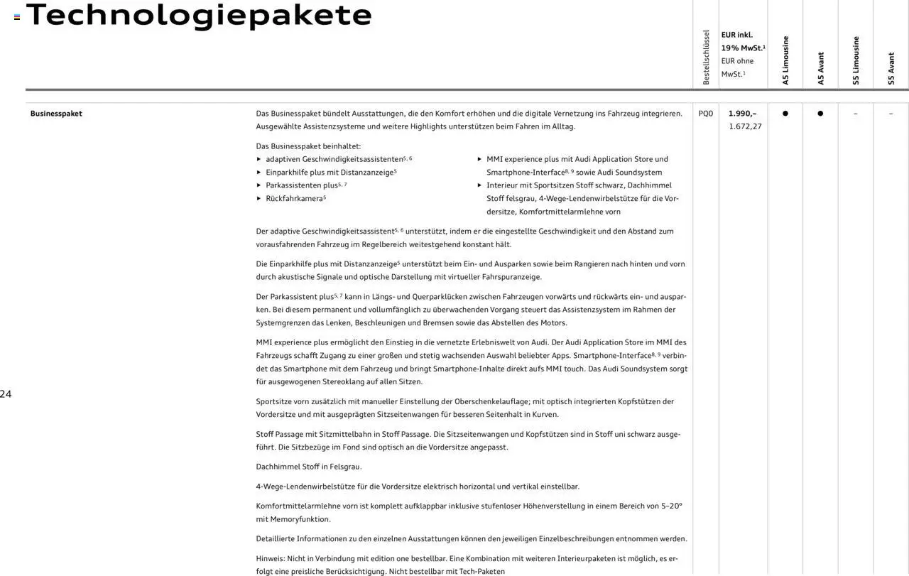 Audi A5 – gültig ab 09.01.2025 | Seite: 24 | Produkte: Soundsystem, Smartphone