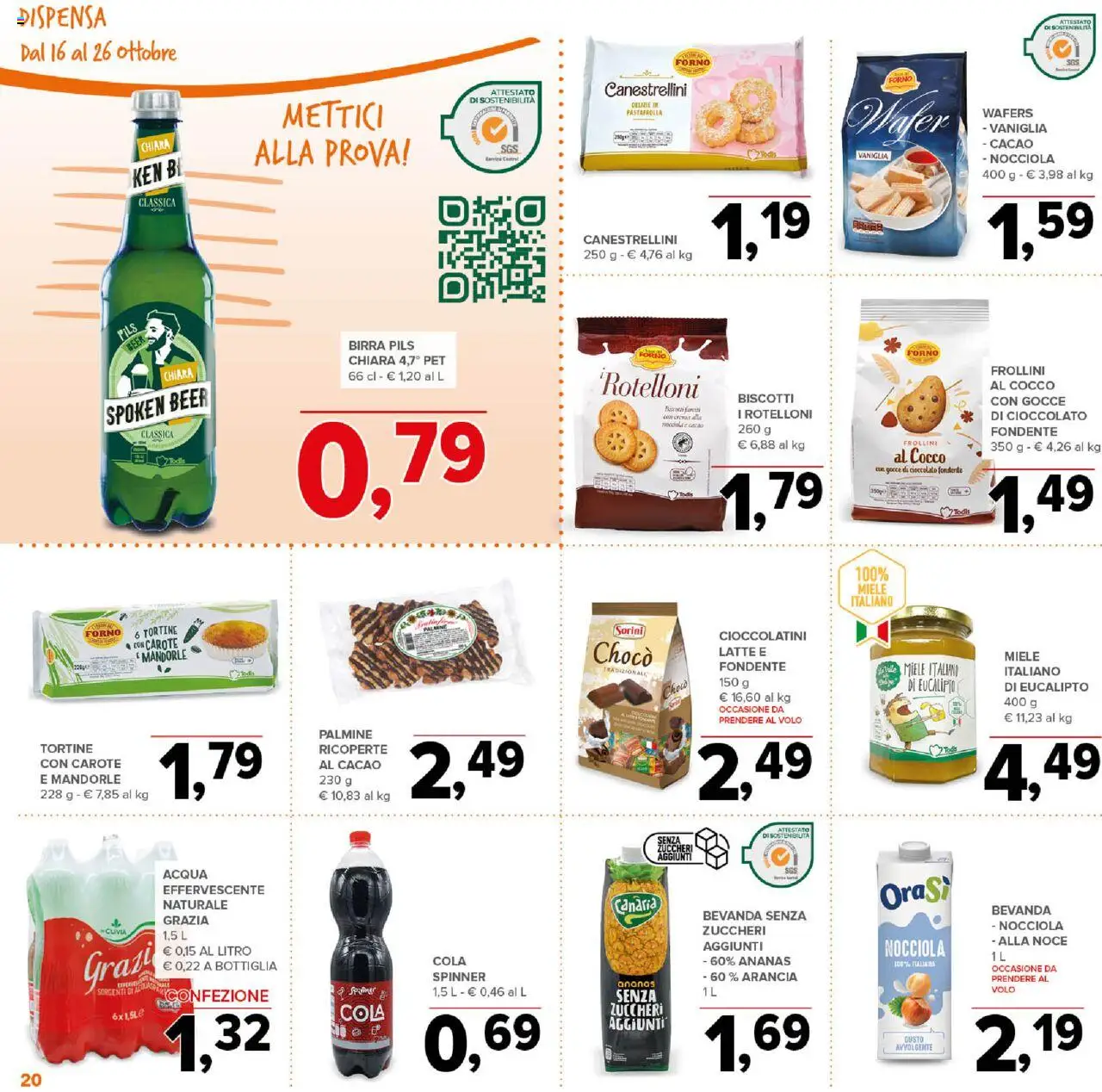 Volantino Todis del 16.10.2025 | Pagina: 20 | Prodotti: Birra, Ananas, Cocco, Bottiglia