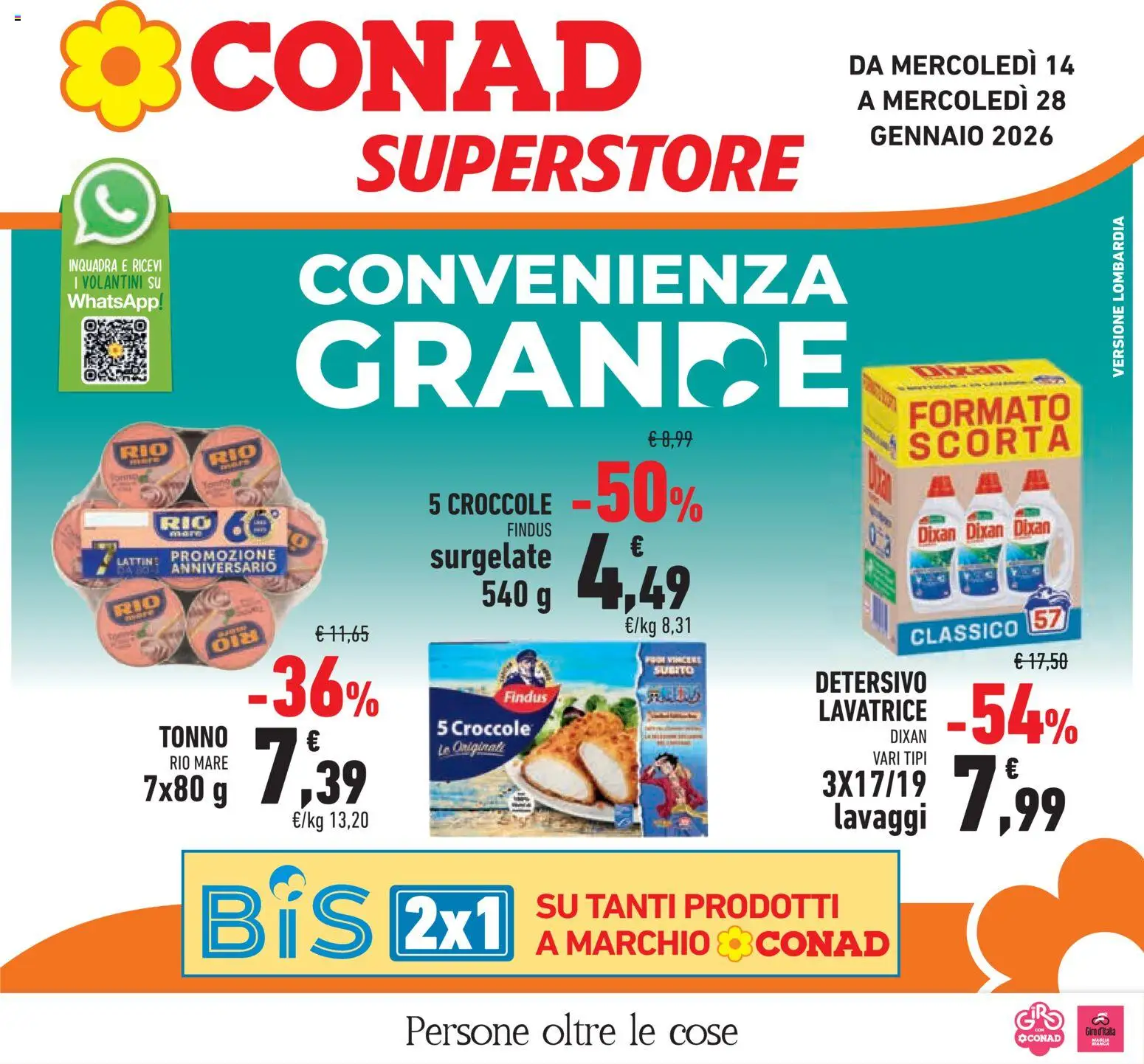 Volantino Conad del 14.01.2026 | Pagina: 1 | Prodotti: Lavatrice, Tonno
