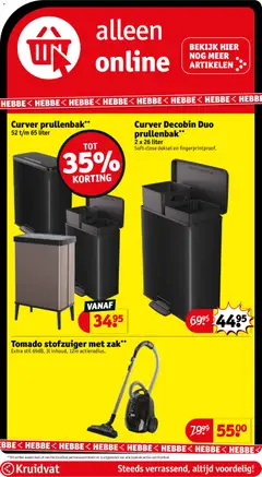 Tomado stofzuiger met zak**, Extra stil 69dB, 3l inhoud, 12m actieradius. - Voorbeeld van een folder van Kruidvat, geldig van 25.11.2025 | Pagina: 122 | Producten: Zak, Stofzuiger