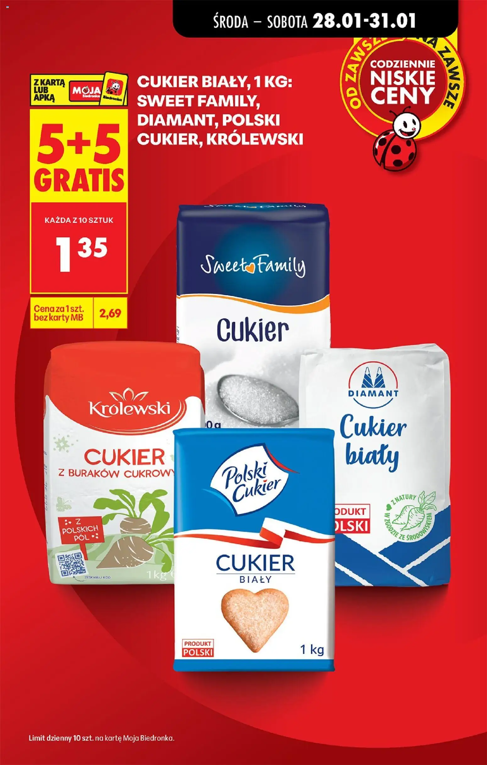 Biedronka gazetka - Oferta w tym tygodniu od 28.01.2026 | Strona: 3 | Produkty: Karta, Cukier biały, Cukier