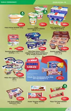 Reál Akciós újság - amely érvényes a következő dátumtól: 04.02.2026 | Oldal: 5 | Termékek: Körözött, Krémtúró, Tejszelet, Gyümölcsjoghurt