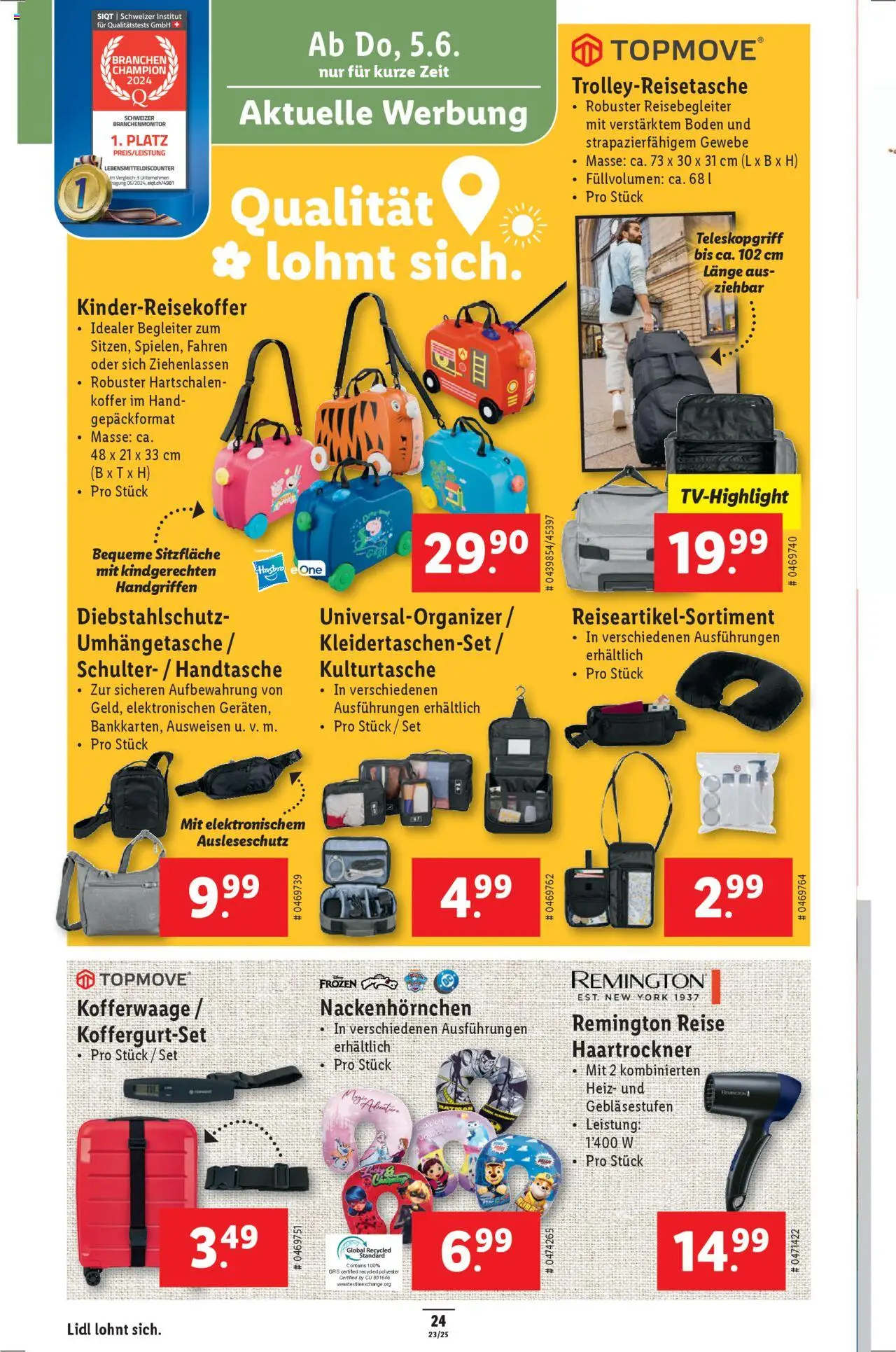 Lidl Aktionen ab 05.06.2025 | Seite: 26 | Produkte: Haartrockner, Handtasche, Koffer