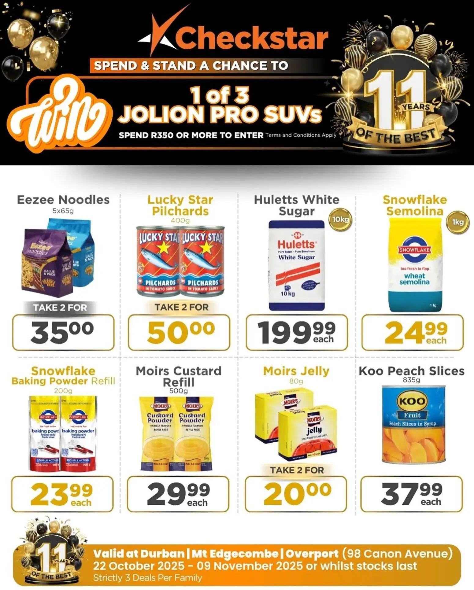 New Check Star catalogue – valid from 22.10.2025 | Page: 16 | Products: Pilchards, Baking powder, Fruit, Peach