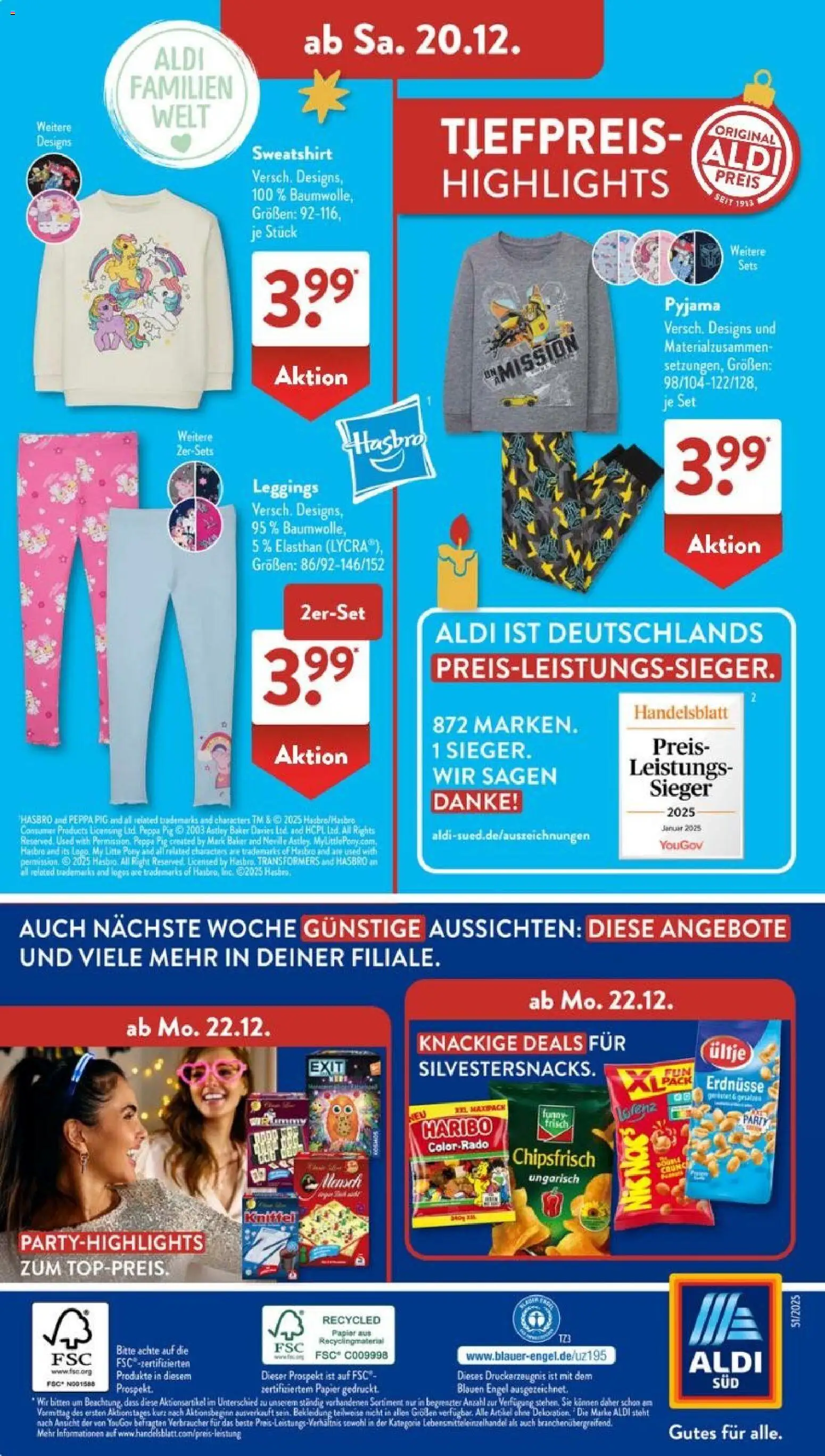 Aldi Süd Prospekt 	 – gültig ab 15.12.2025 | Seite: 16 | Produkte: Erdnüsse, Bekleidung, Pyjama, Leggings
