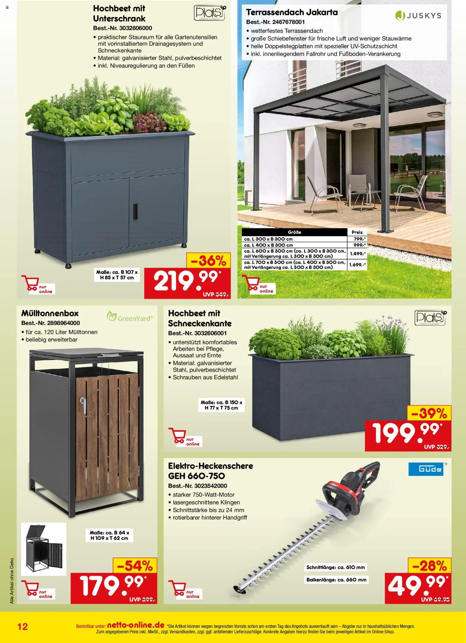 Netto Marken-Discount Online-Angebote Mai – gültig ab 01.05.2026 | Seite: 12 | Produkte: Hochbeet, Unterschrank