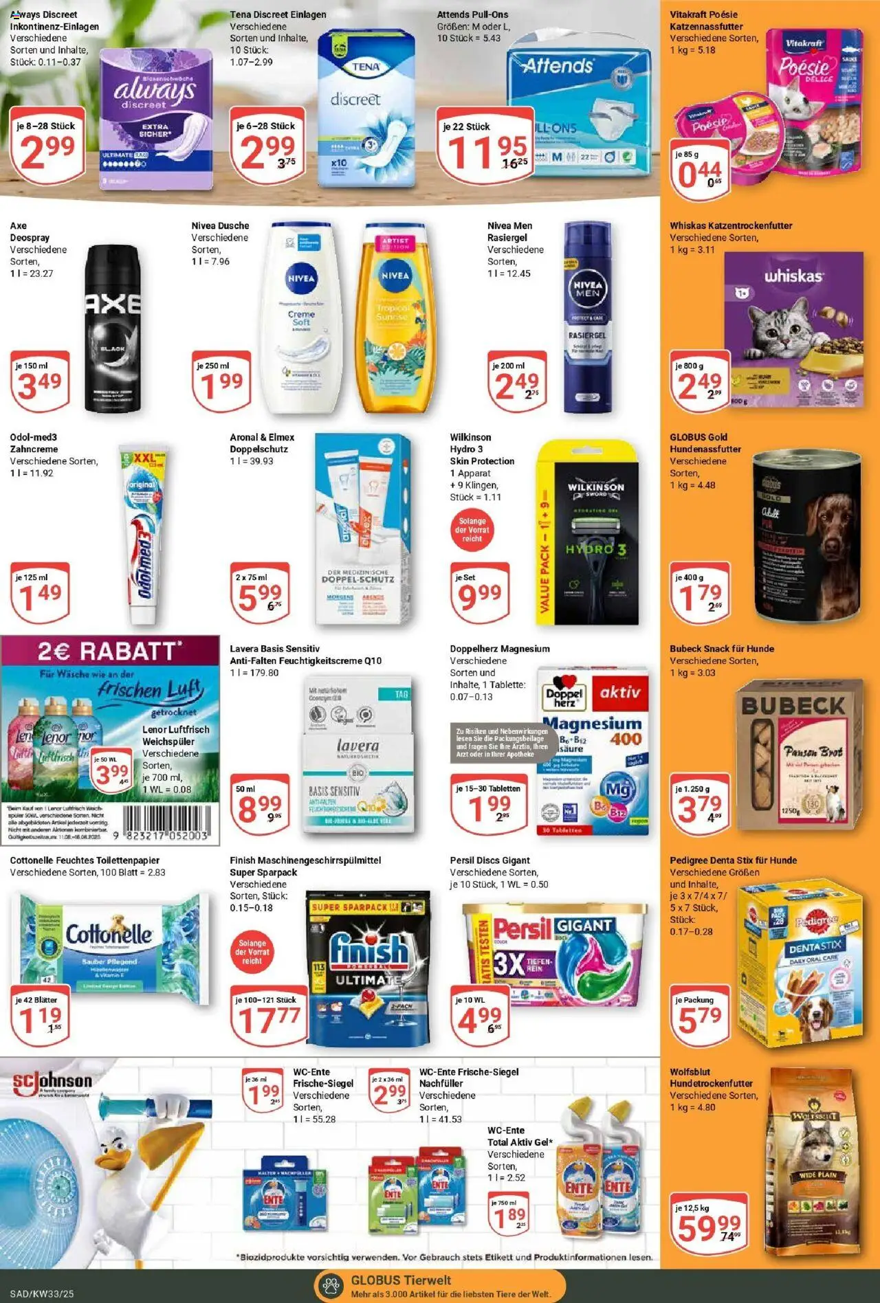 Globus prospekt Schwandorf	 - gültig ab dem 11.08.2025 | Seite: 15 | Produkte: Deospray, Ente, Persil, Feuchtes Toilettenpapier