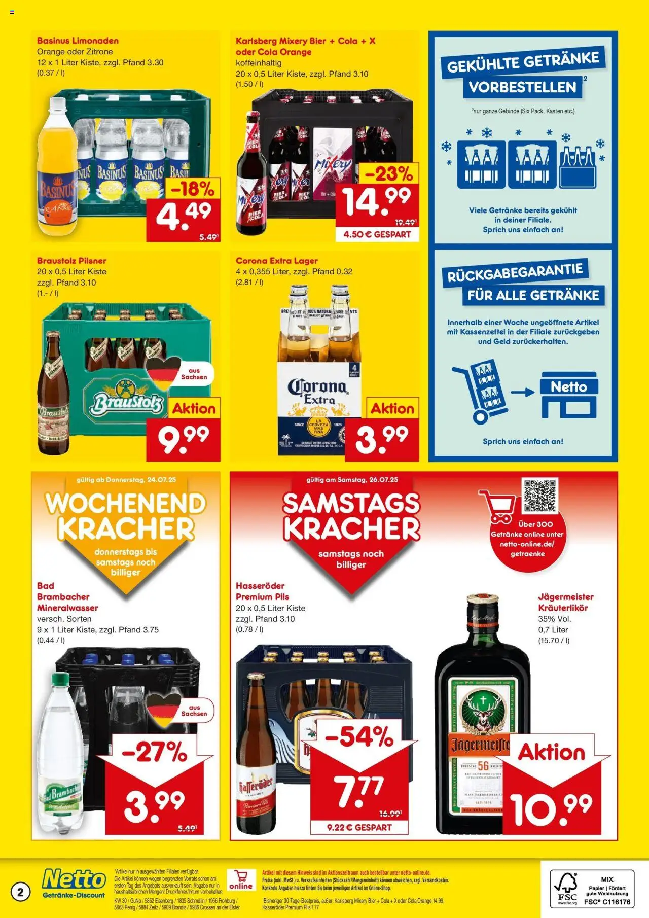 Netto Marken-Discount prospekt Zeitz	 - gültig ab dem 21.07.2025 | Seite: 2 | Produkte: Cola, Bier, Zitrone, Mixery