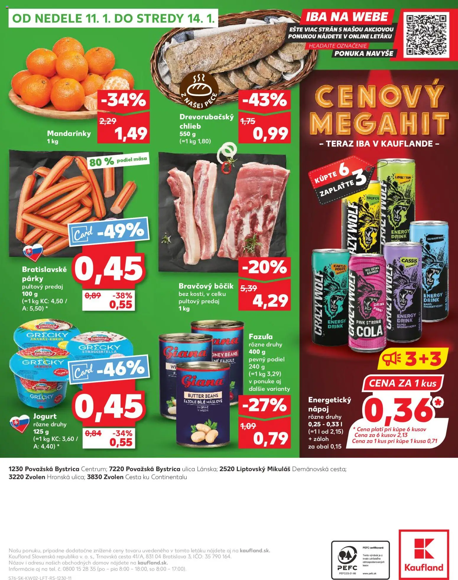 Nové Kaufland akcie – leták je platný od 08.01.2026 | Strana: 76 | Produkty: Jogurt, Chlieb, Fazuľa, Cola