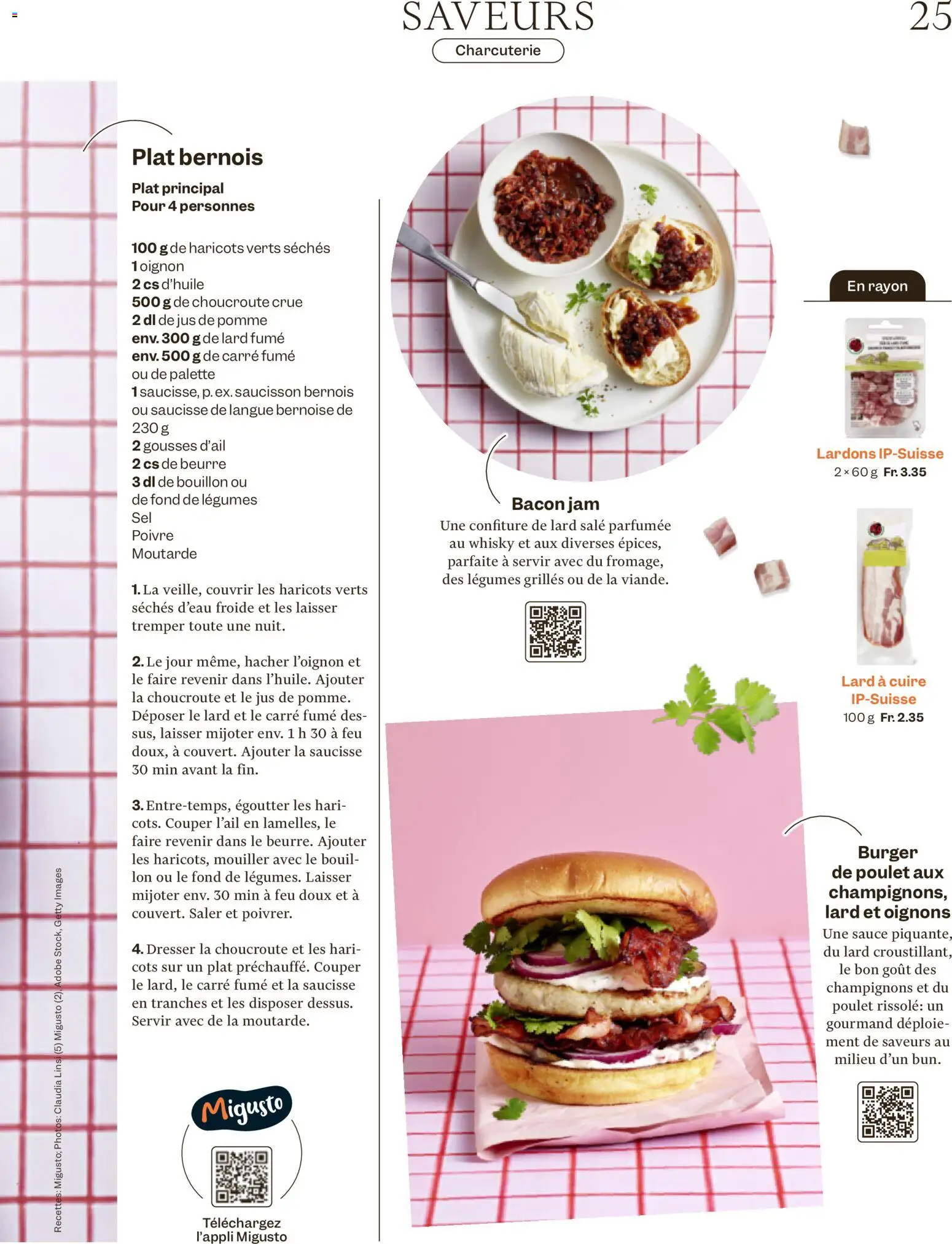 Migros Magazin FR – gültig ab 18.02.2026 | Seite: 25 | Produkte: Burger, Champignons