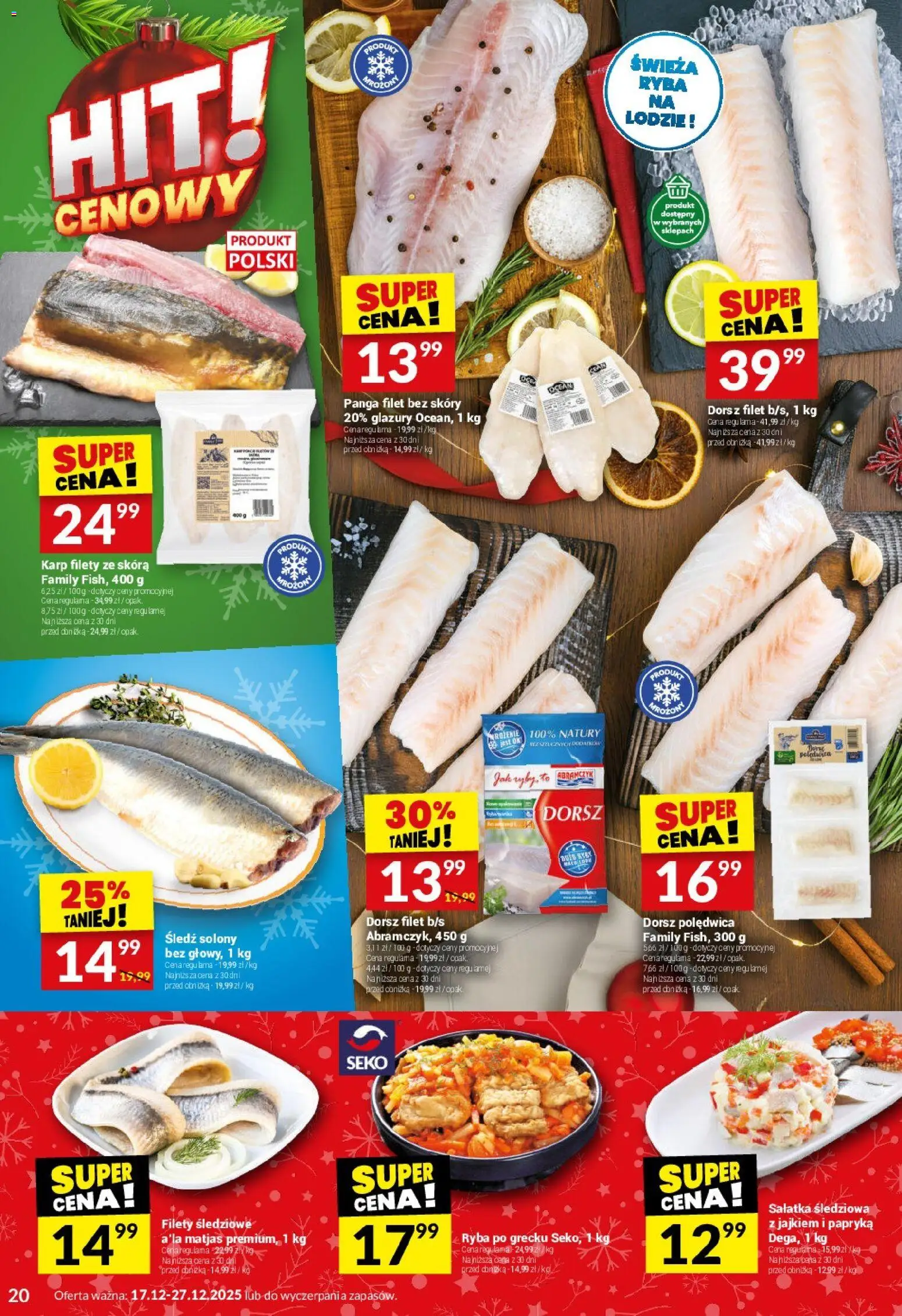Twój Market Gazetka od 17.12.2025 | Strona: 20 | Produkty: Śledź, Dorsz, Ryba po grecku, Ryba