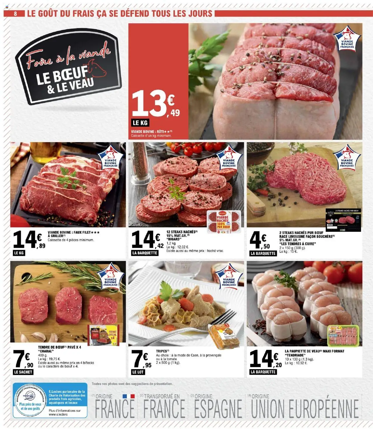  | Page: 8 | Produits: Viande hachée, Viande, Viande bovine