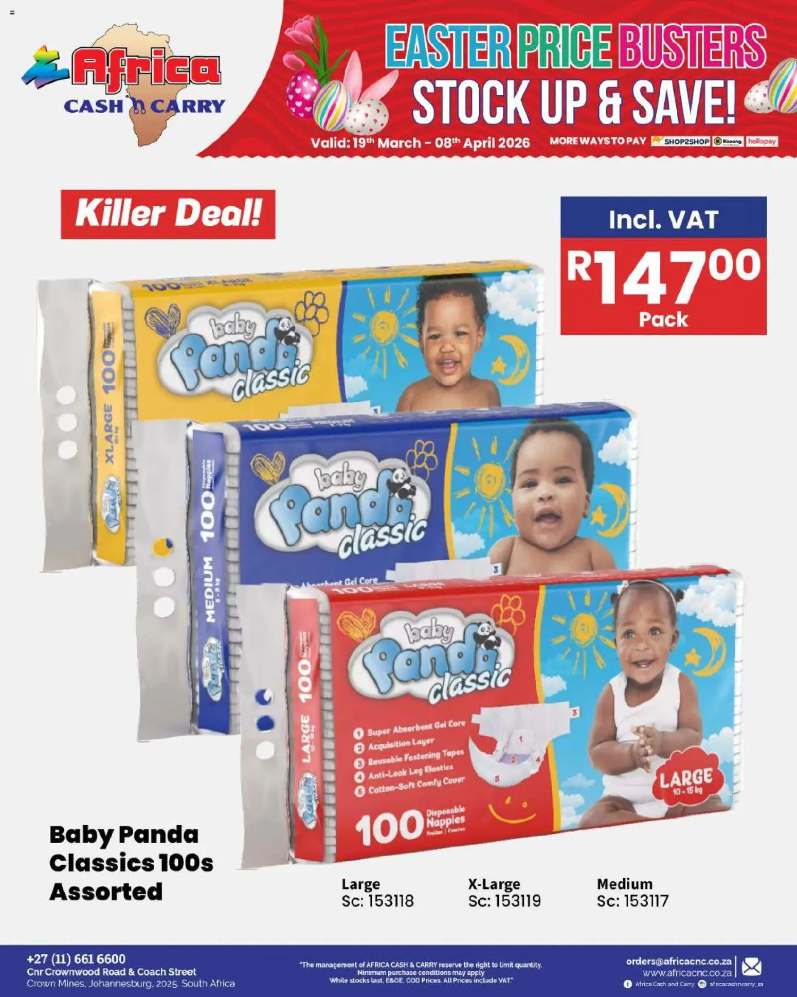 New Africa Cash & Carry catalogue – valid from 19.03.2026 | Page: 32 | Products: Cover, Stock, Nappies