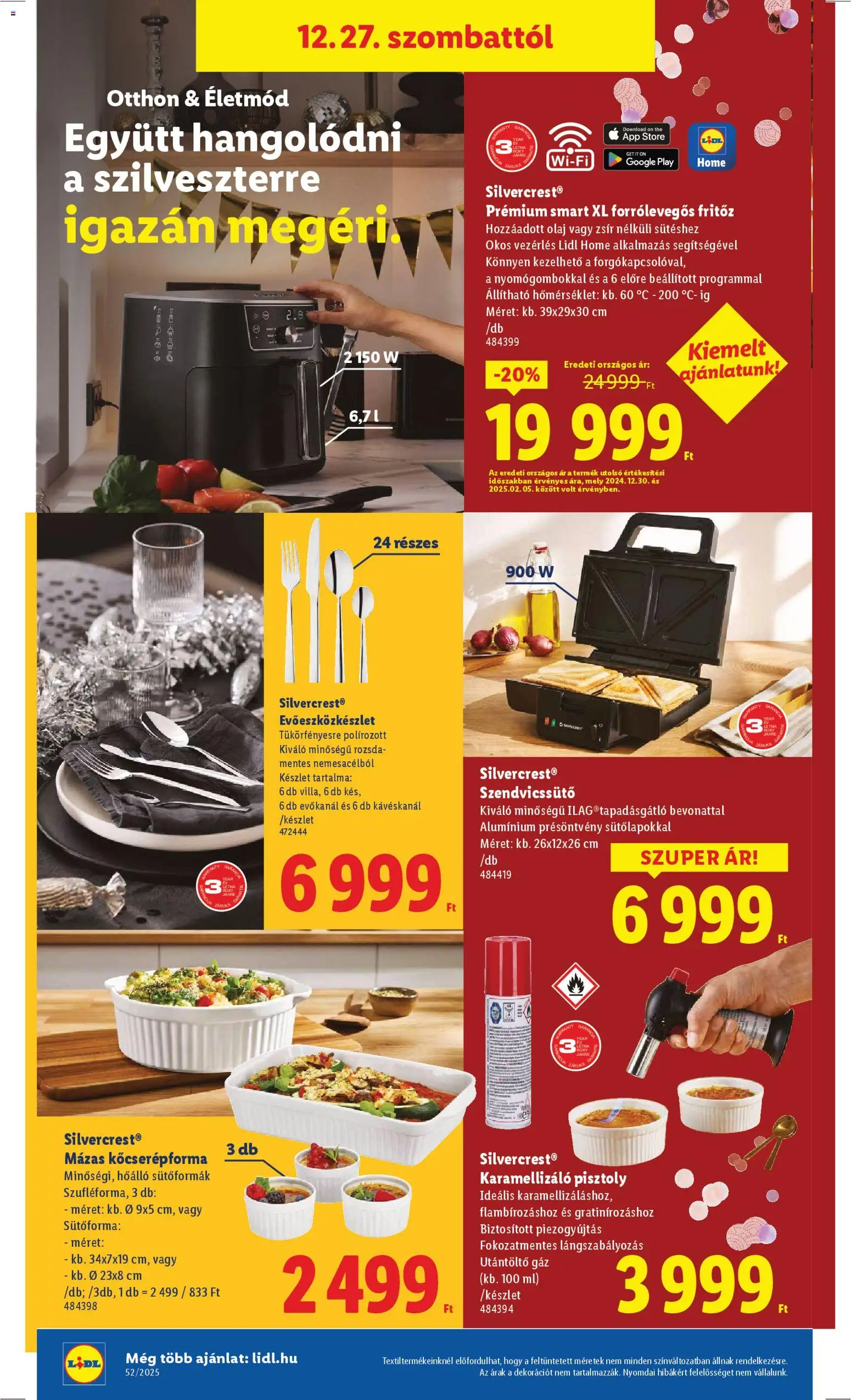 Lidl akciós ujság - amely érvényes a következő dátumtól: 27.12.2025 | Oldal: 22 | Termékek: Fritőz, Sütőforma, Szendvicssütő, Olaj