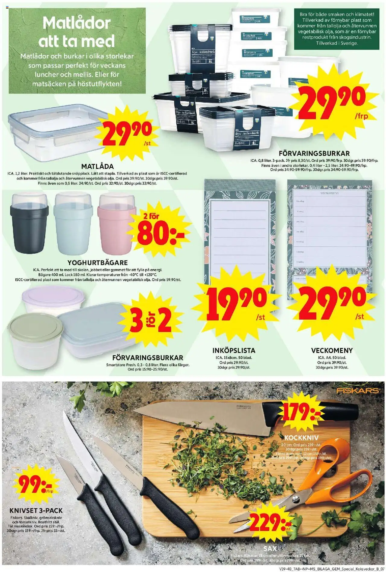 ICA Maxi reklamblad aktuell från 22.09.2025 | Sida: 27 | Produkter: Sax, Set, Matlåda, Frys