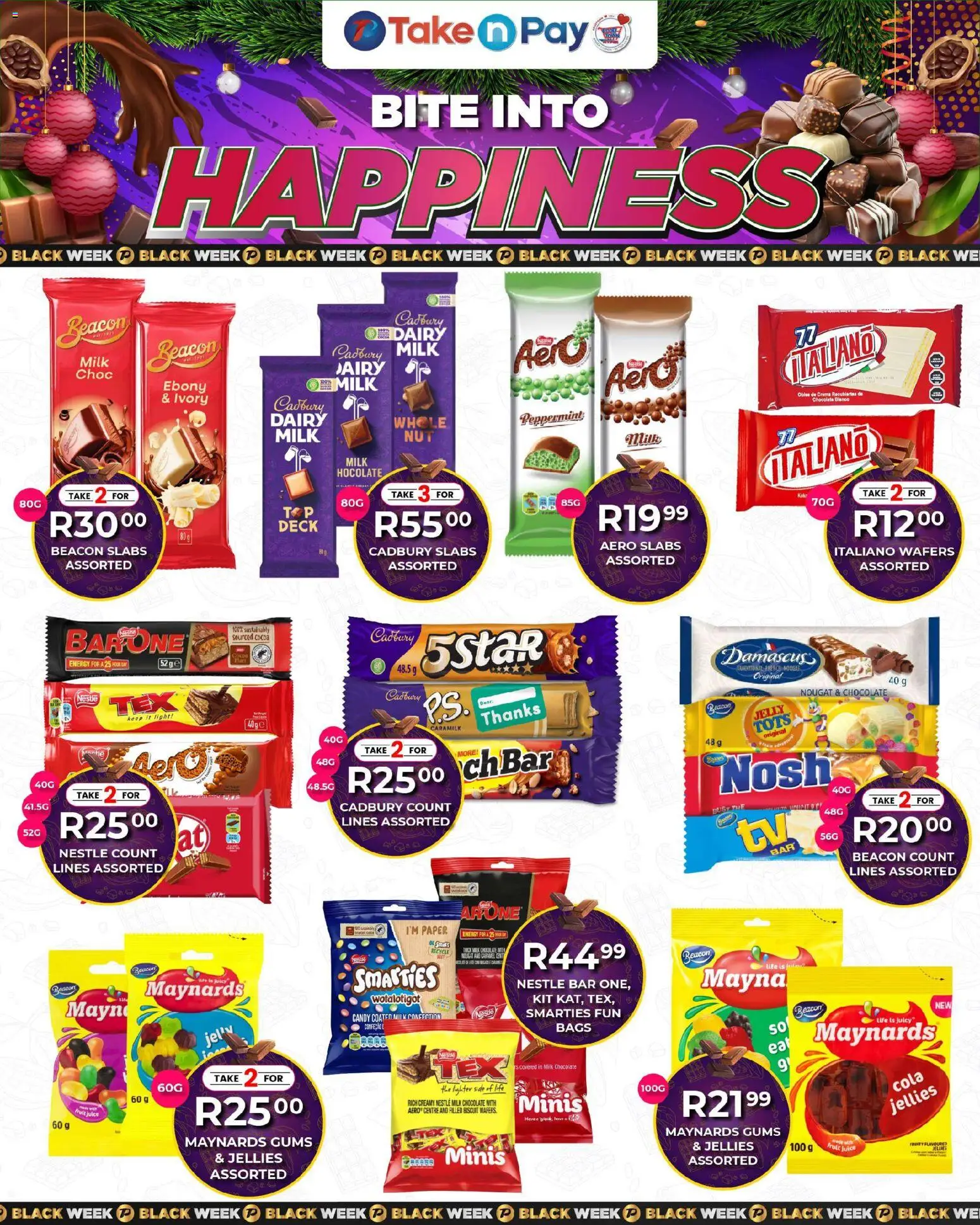 New Take n Pay catalogue – valid from 25.11.2025 | Page: 5 | Products: Chocolate, Fruit, Paper, Caramel