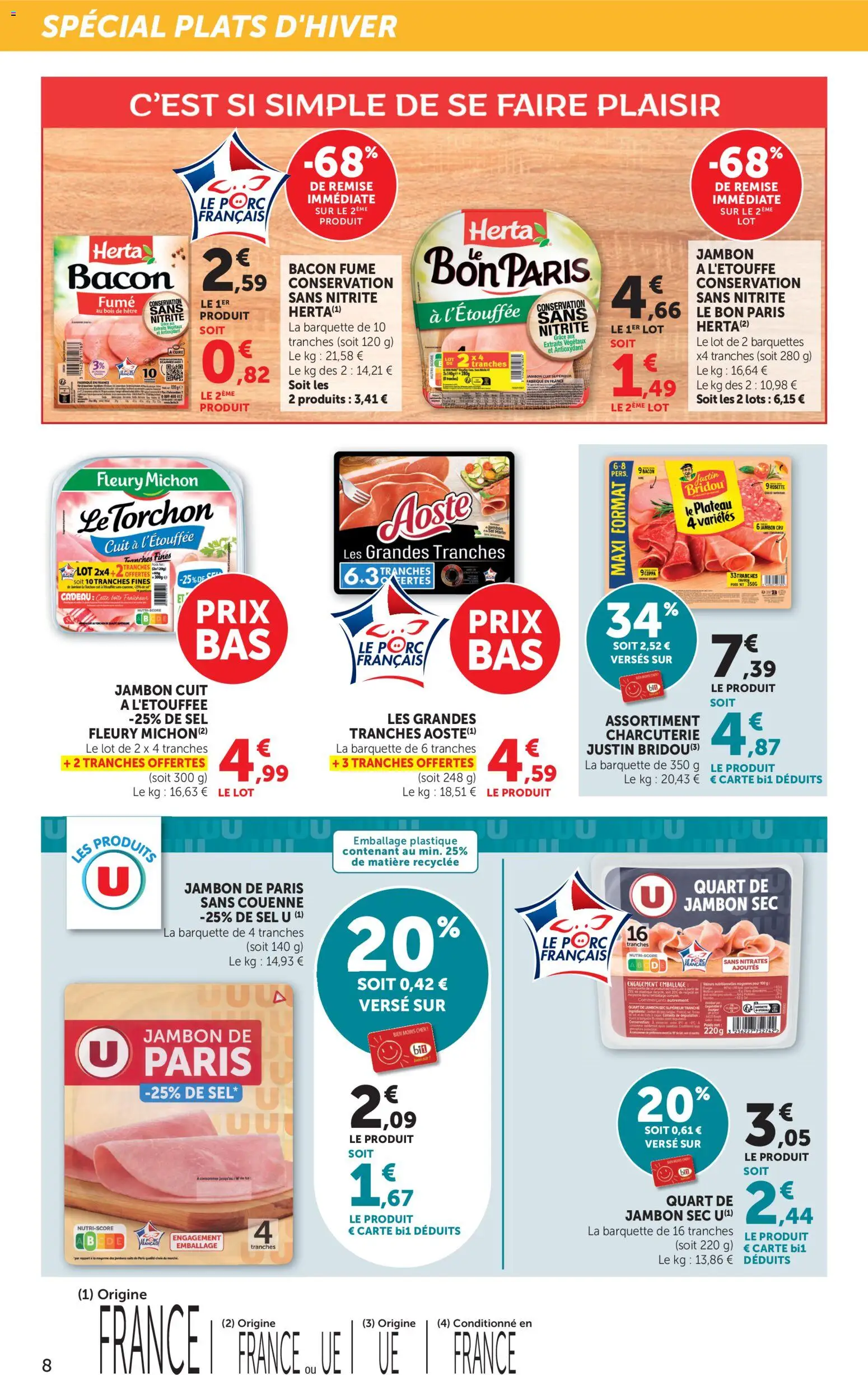 {H1} | Page: 8 | Produits: Jambon Cru, Torchon, Plateau, Poids