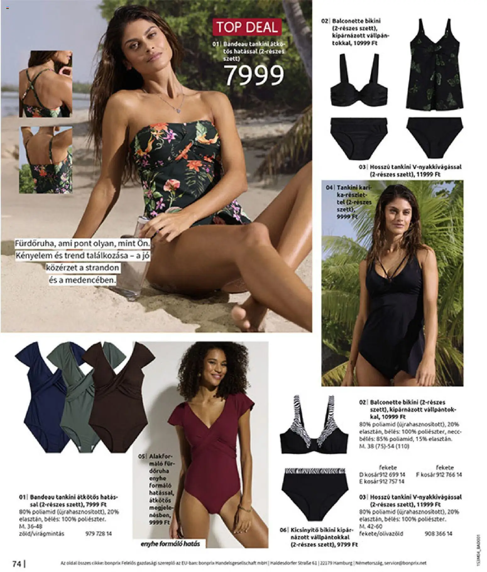 Bonprix akciós ujság - amely érvényes a következő dátumtól: 30.03.2026 | Oldal: 76 | Termékek: Sál, Bikini, Tankini, Kosár
