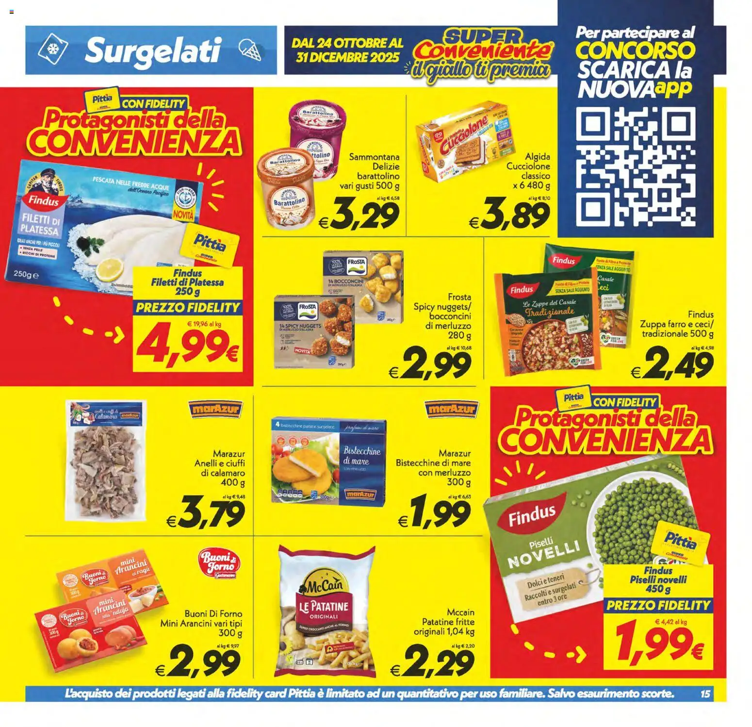 Volantino SuperConveniente del 04.11.2025 | Pagina: 15 | Prodotti: Merluzzo, Piselli, Forno, Farro