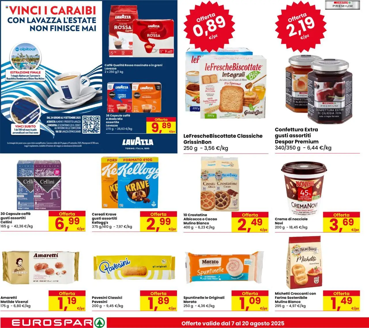 Volantino Despar del 07.08.2025 | Pagina: 16 | Prodotti: Crema, Cereali, Crostatine, Nocciole