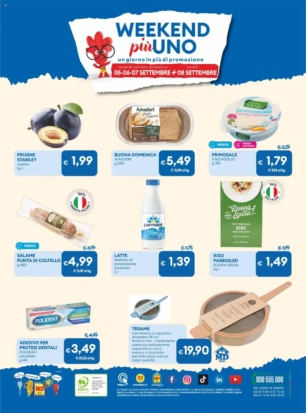 Volantino MD Discount del 26.08.2025 | Pagina: 35 | Prodotti: Salame, Riso, Latte, Cestino