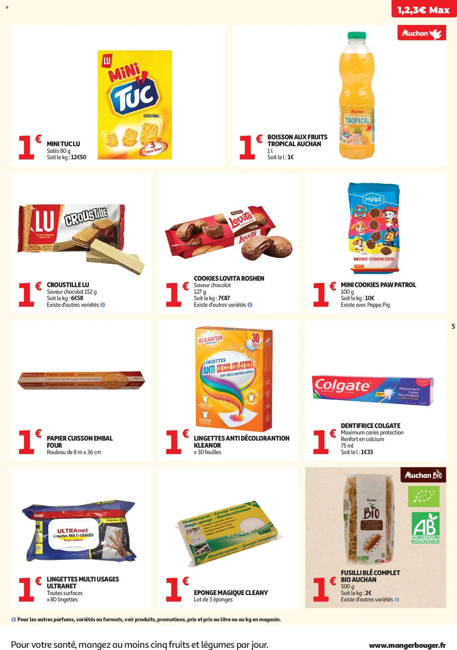 {H1} | Page: 5 | Produits: Eponge, Cookies, Rouleau, Chocolat