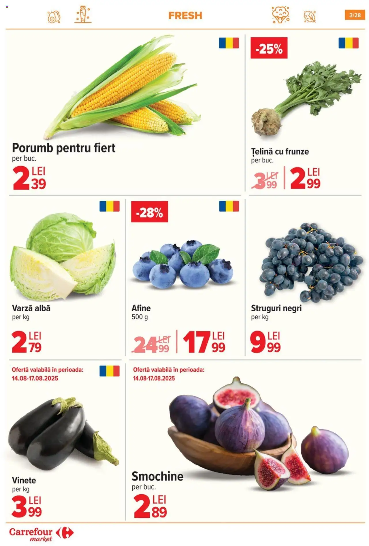Carrefour catalog - Market – valabil de la 13.08.2025 | Pagină: 4 | Produse: Varză, Afine, Țelină, Porumb