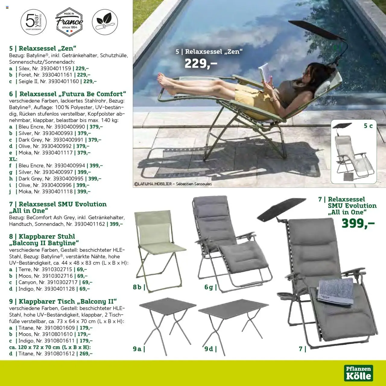 Pflanzen-Kölle Gartenmöbel Katalog 2025 – gültig ab 22.01.2025 | Seite: 53 | Produkte: Relaxsessel, Tisch, Stuhl, Kopfpolster