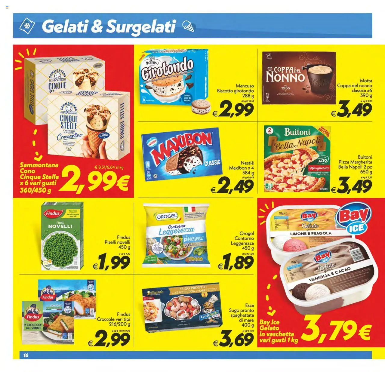 Volantino SuperConveniente del 22.08.2025 | Pagina: 16 | Prodotti: Gelato, Mozzarella, Spinaci, Cacao