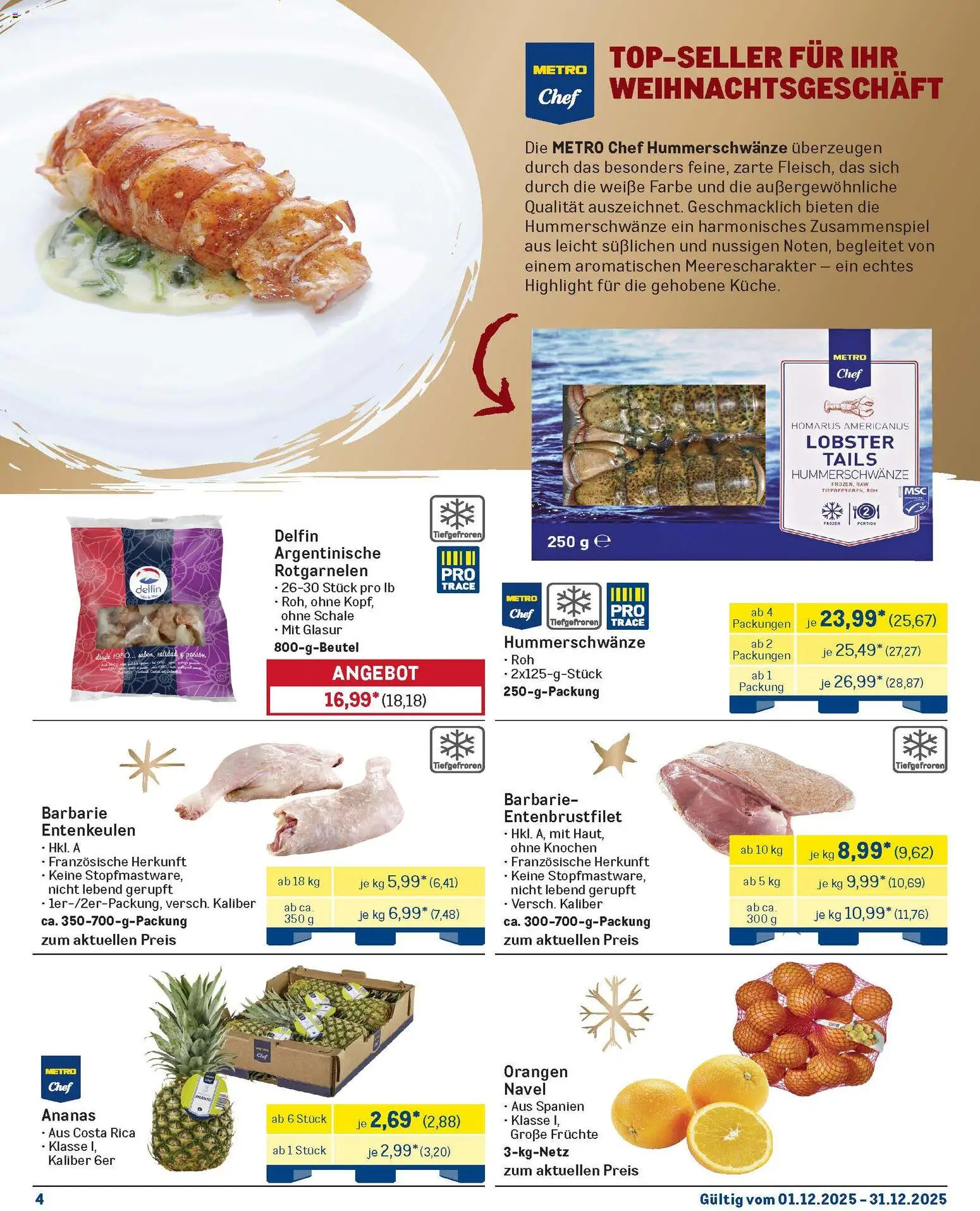 Metro Monats-Menü – gültig ab 01.12.2025 | Seite: 4 | Produkte: Orangen, Ananas