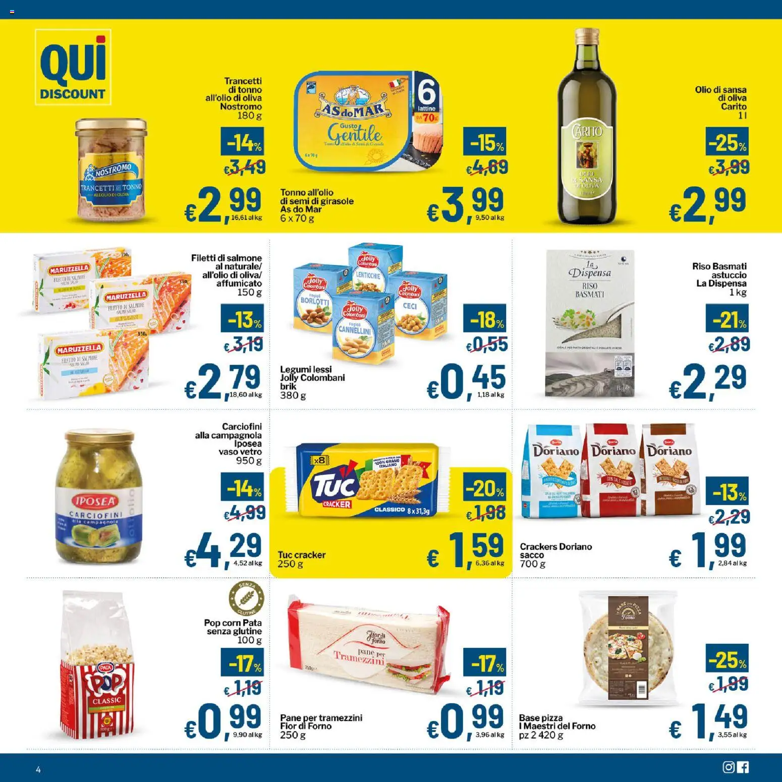 Volantino Qui Discount del 21.04.2026 | Pagina: 4 | Prodotti: Riso Basmati, Pizza, Riso, Tonno
