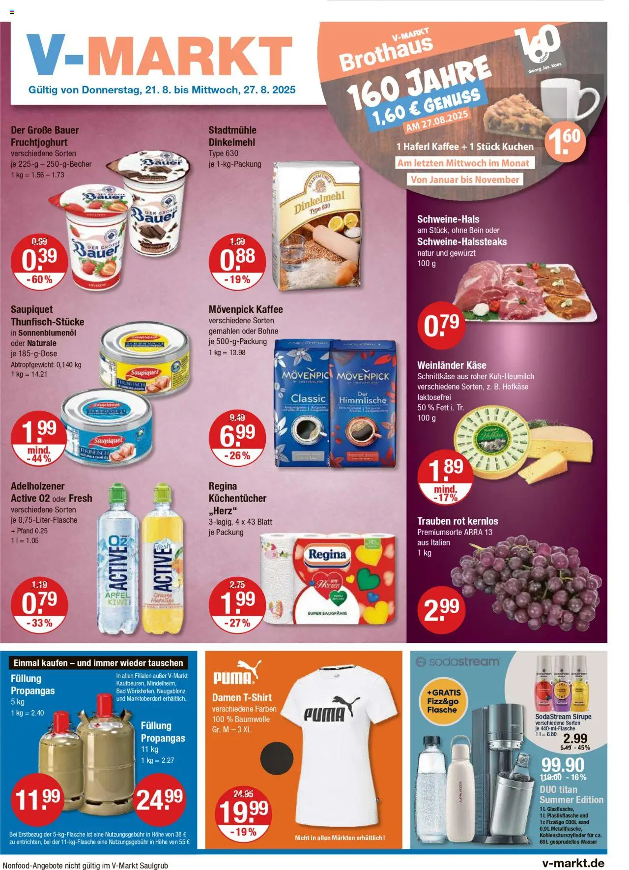 V-Markt - M&#252;nchen - gültig ab dem 21.08.2025 | Seite: 1 | Produkte: Trauben, Bad, Wasser, Sodastream