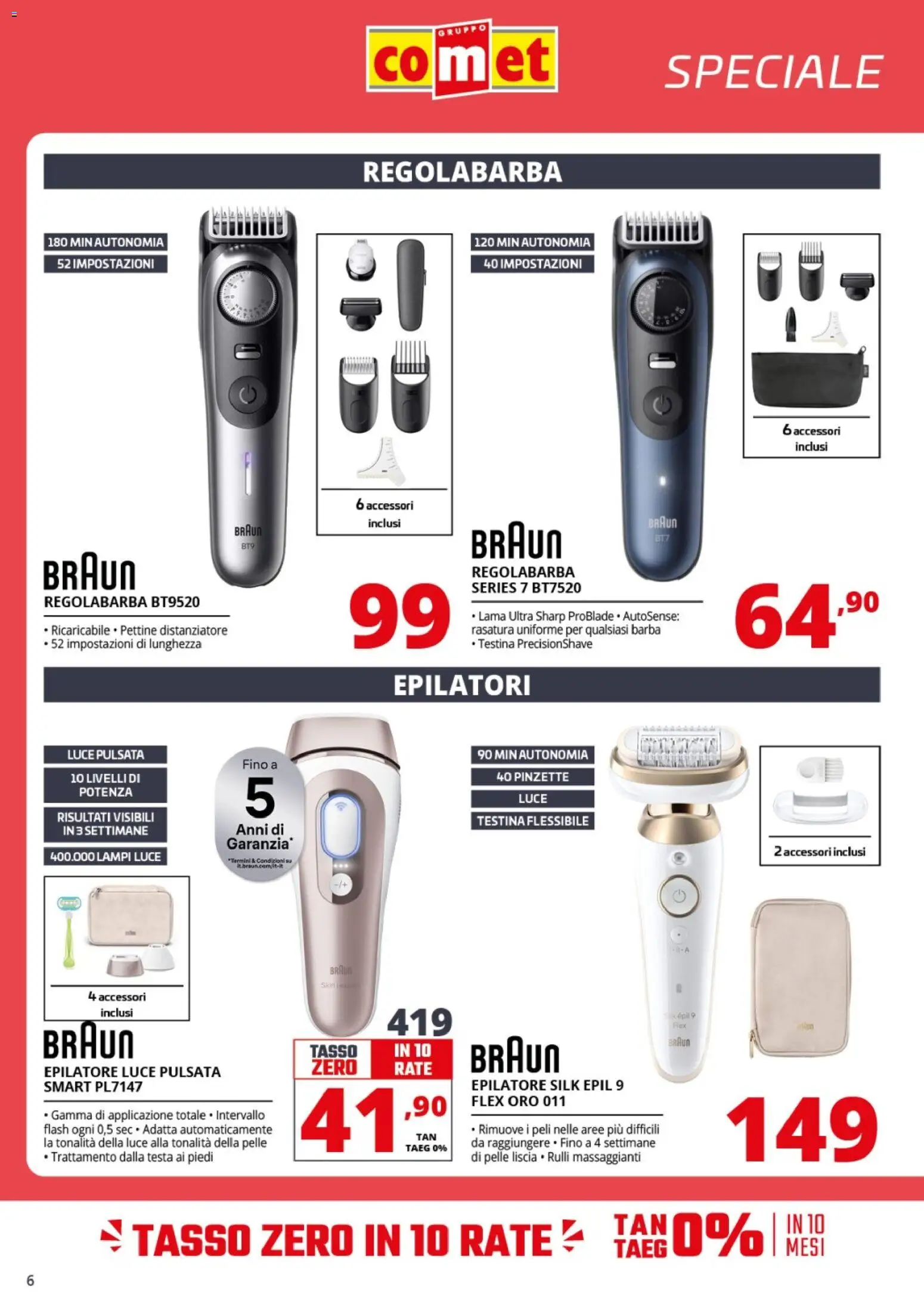 Volantino Comet del 24.04.2026 | Pagina: 6 | Prodotti: Pettine, Regolabarba, Epilatore