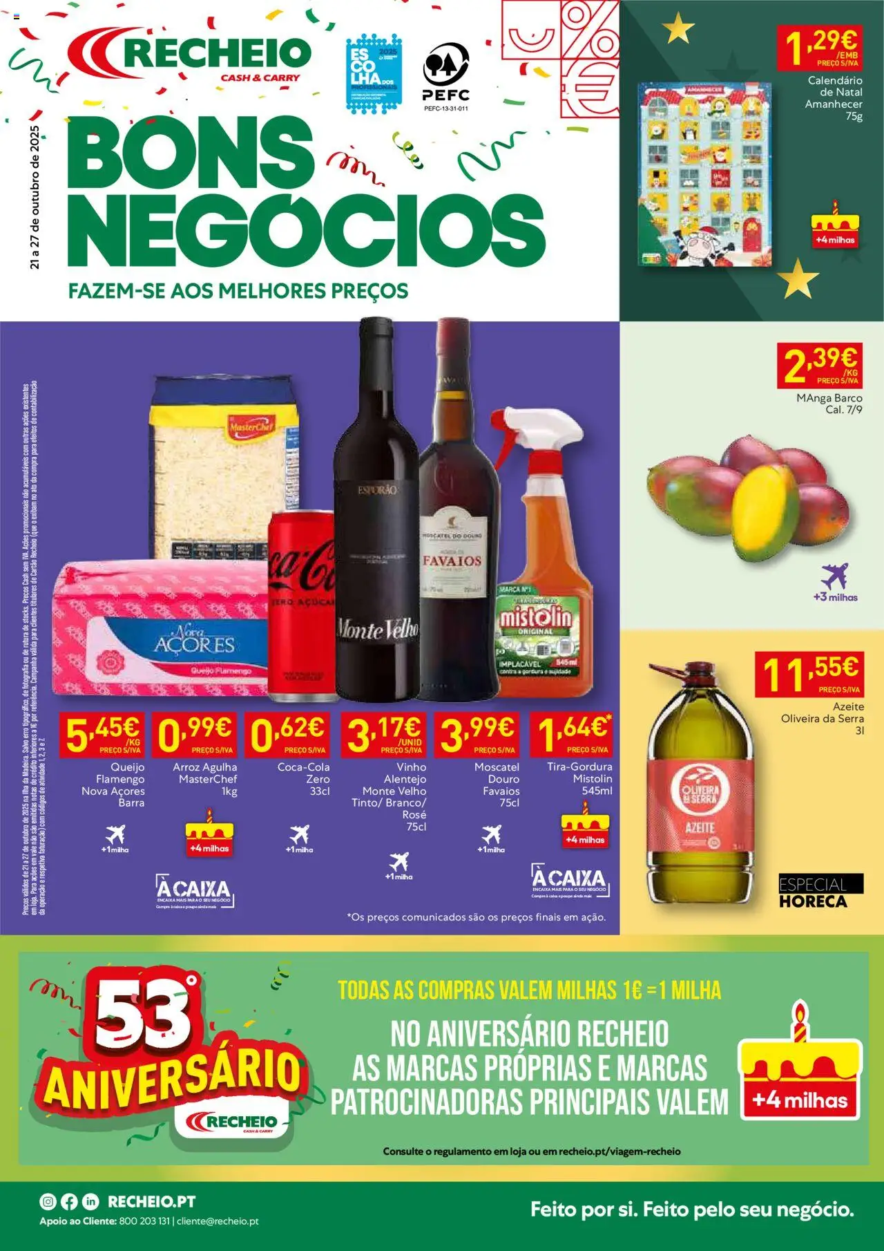 Recheio - Madeira │ válido de 21.10.2025 | Página: 1 | Produtos: Cabo, Vinho, Arroz, Milho