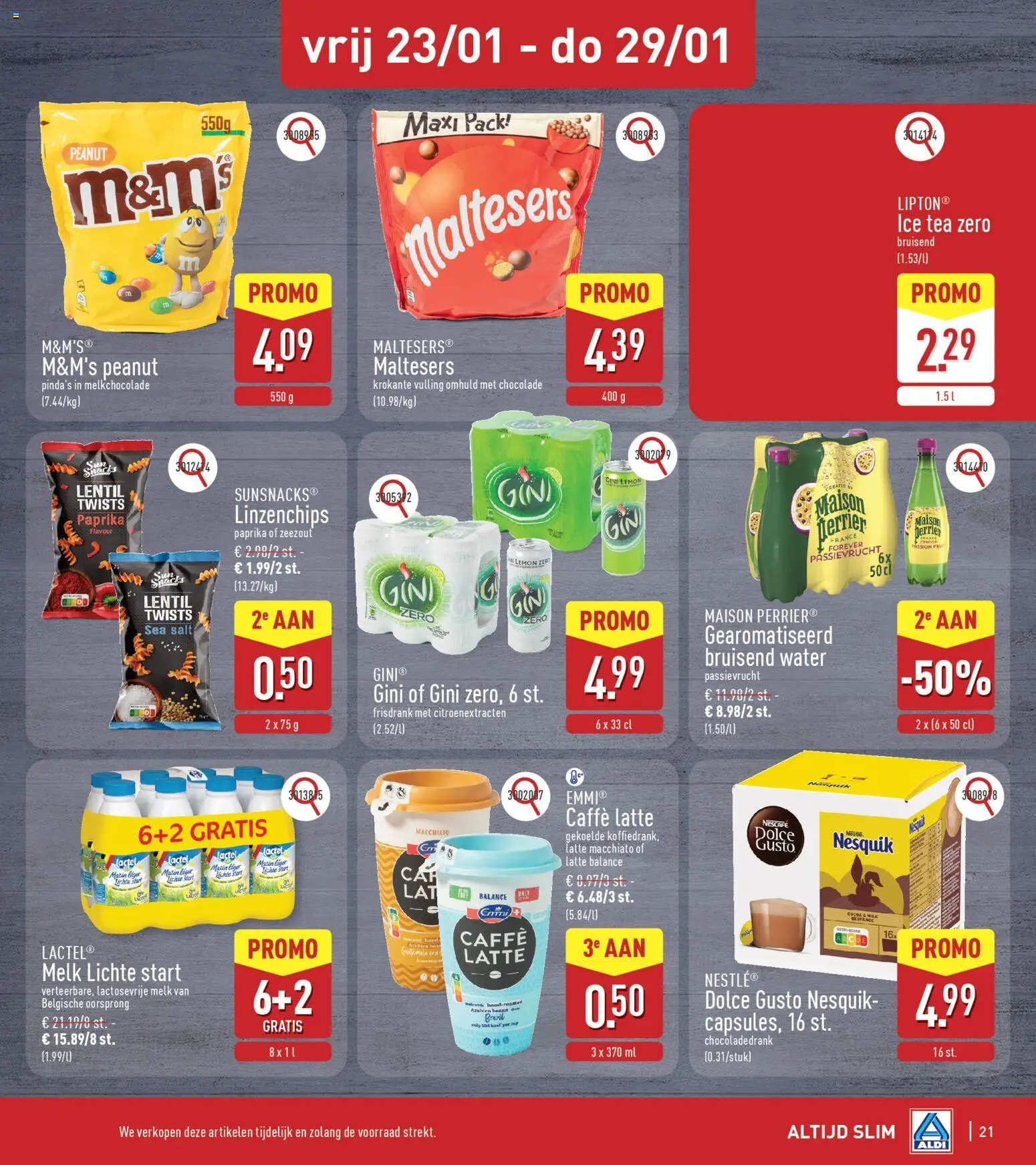 {H1} | Pagina: 21 | Producten: Frisdrank, Nescafe, Melk, Chocolade