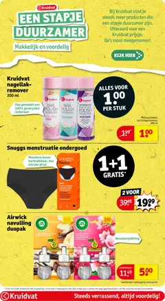 Kruidvat nagellak-remover, 200 ml fles gemaakt van 100% gerecycled materiaal - Voorbeeld van een folder van Kruidvat, geldig van 09.02.2026 | Pagina: 40 | Producten: Kan, Fles, Ondergoed, Nagellak