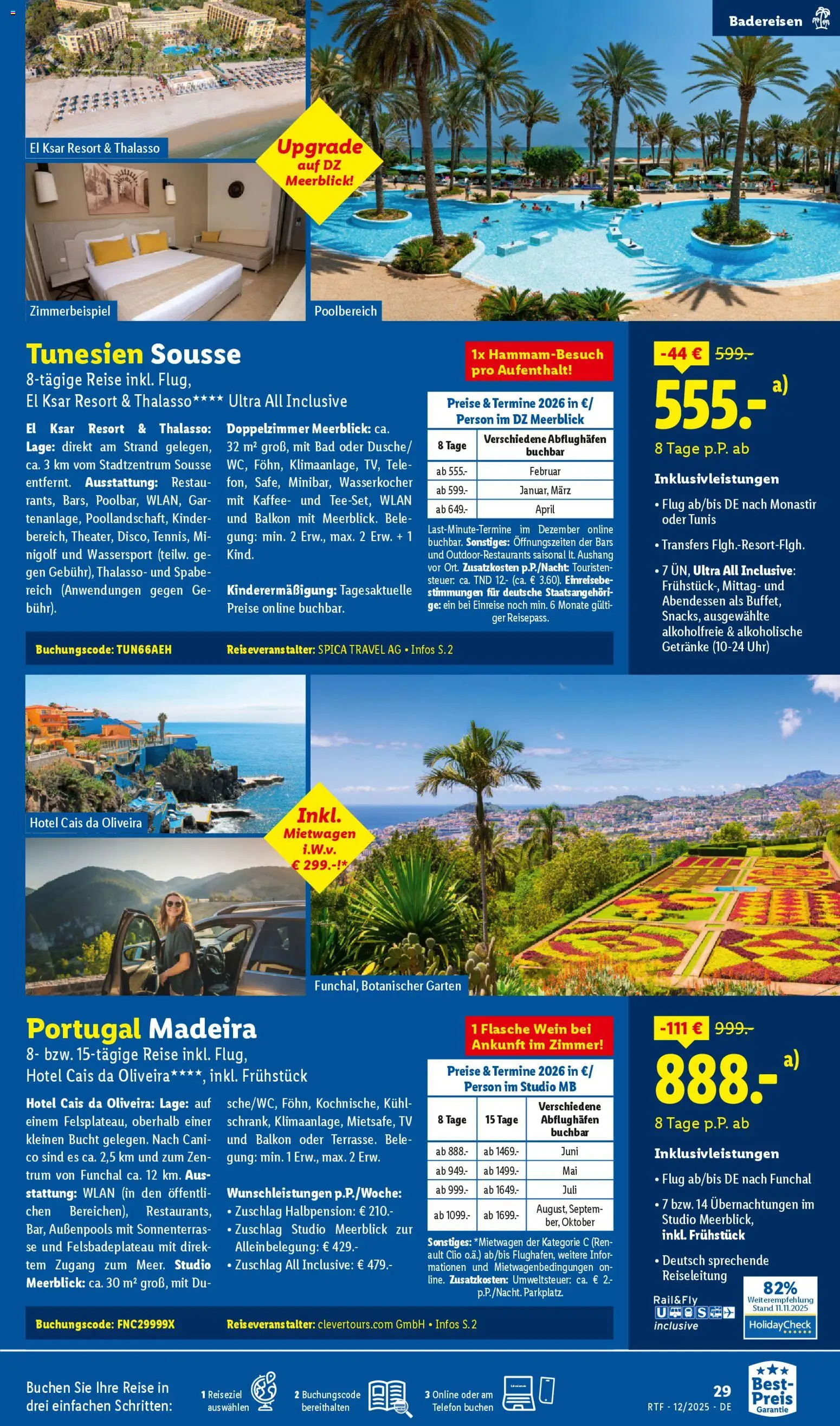 Lidl Reisen Dezember/Januar Reise-Highlights – gültig ab 12.12.2025 | Seite: 29 | Produkte: Wasserkocher, Kaffee, Telefon, Uhr