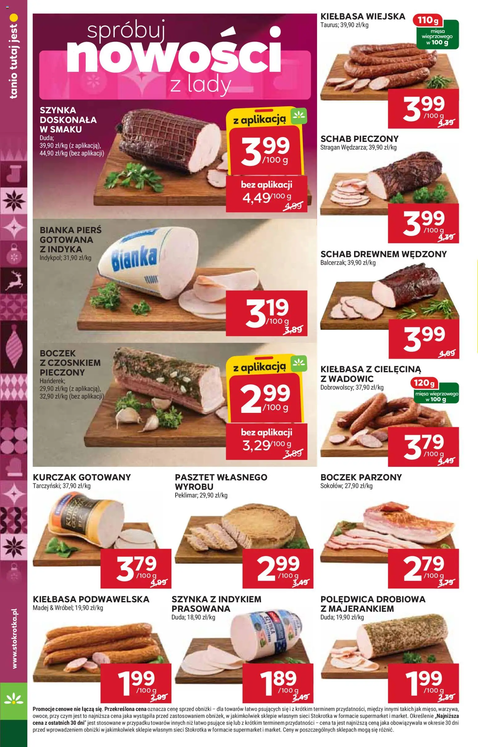 Stokrotka Gazetka - Market od 11.12.2025 | Strona: 14 | Produkty: Kurczak, Boczek, Kiełbasa podwawelska, Boczek parzony