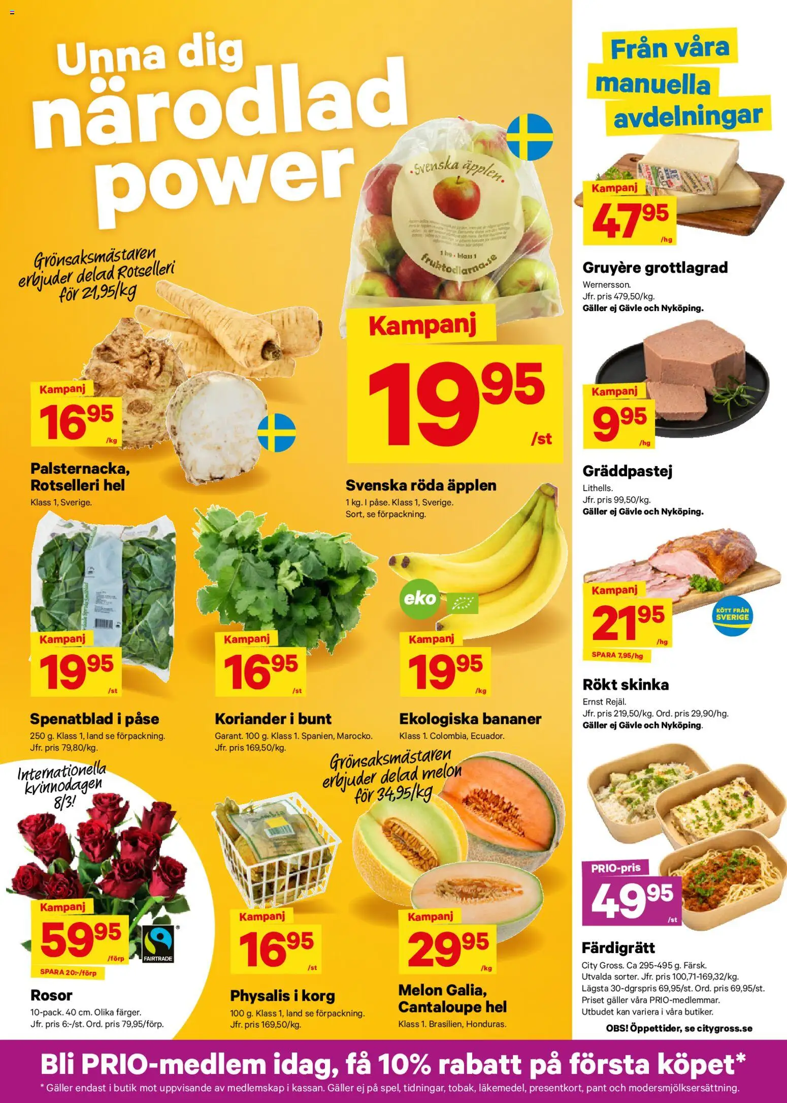 City Gross reklamblad aktuell från 02.03.2026 | Sida: 3 | Produkter: Cantaloupe, Galler, Skinka, Koriander