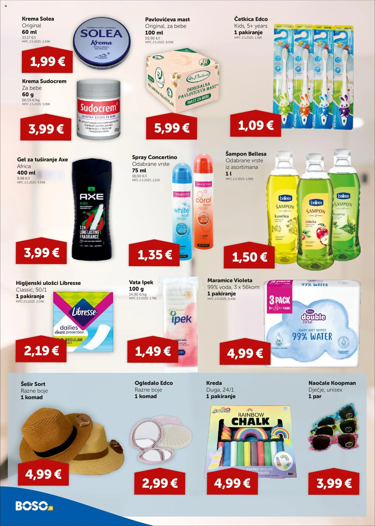 Boso katalog | vrijedi od 30.04.2026 | Stranica: 14 | Proizvodi: Higijenski ulošci, Gel za tuširanje, Šešir, Libresse