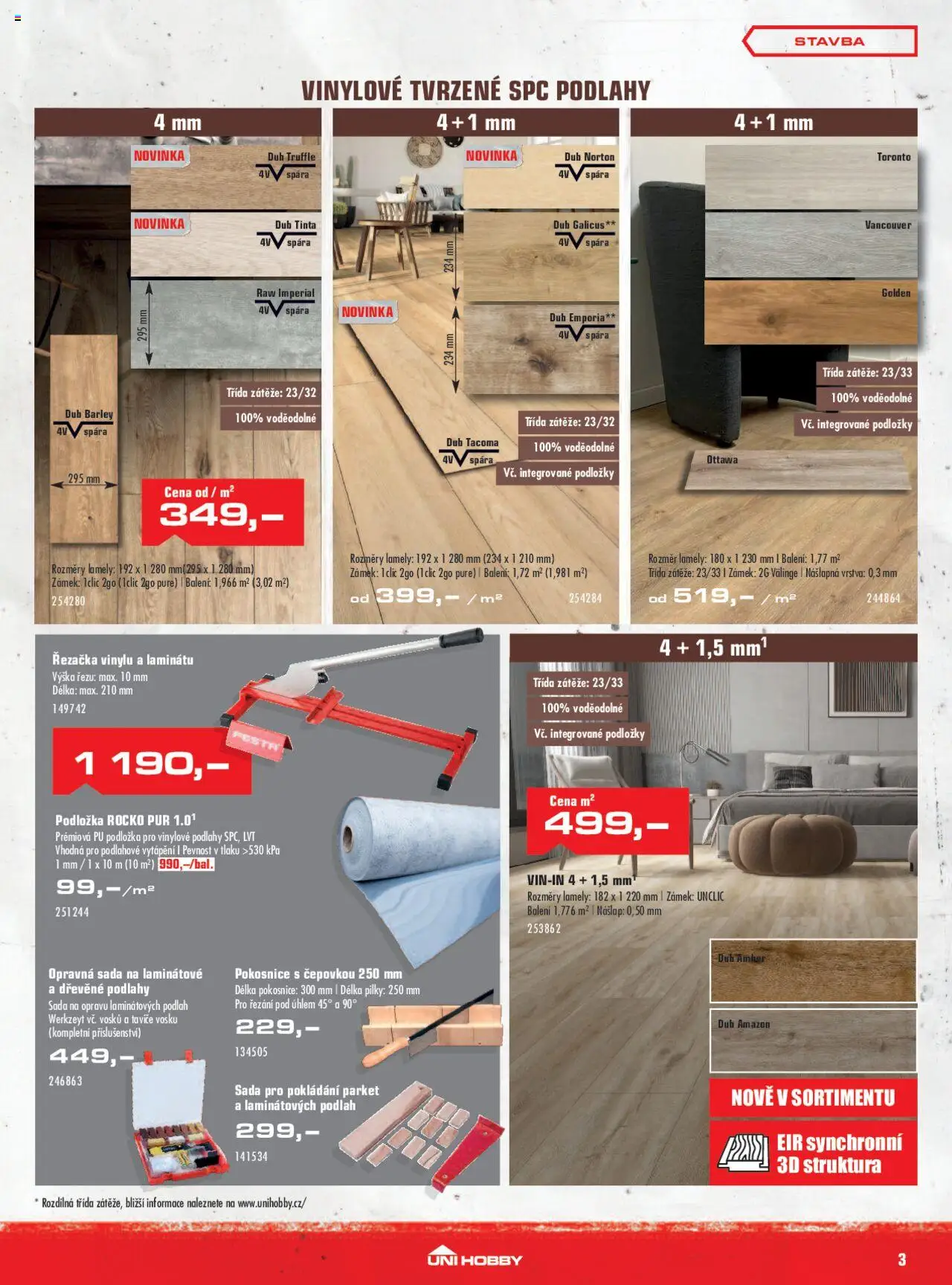 Uni Hobby leták od 31.07.2025 | Strana: 3 | Produkty: Vinylové podlahy, Řezačka
