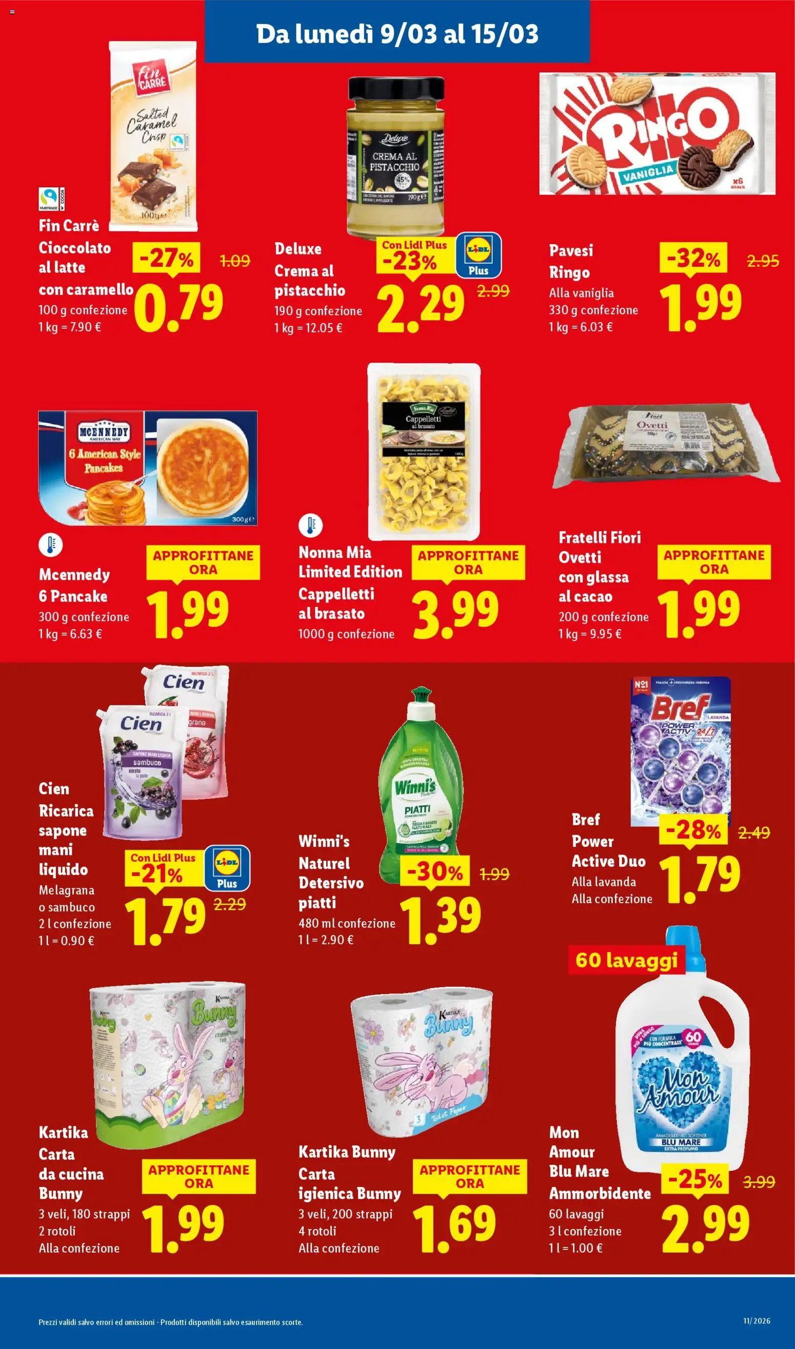 Volantino Lidl del 09.03.2026 | Pagina: 5 | Prodotti: Carta igienica, Latte, Glassa, Profumo