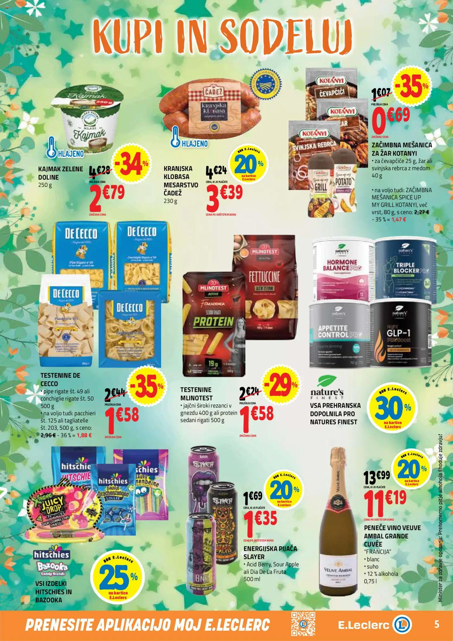 Novi E.leclerc katalog ponudbe – veljaven od 08.04.2026 | Stran: 5 | Izdelki: Rezanci, Vino, Testenine, Grill