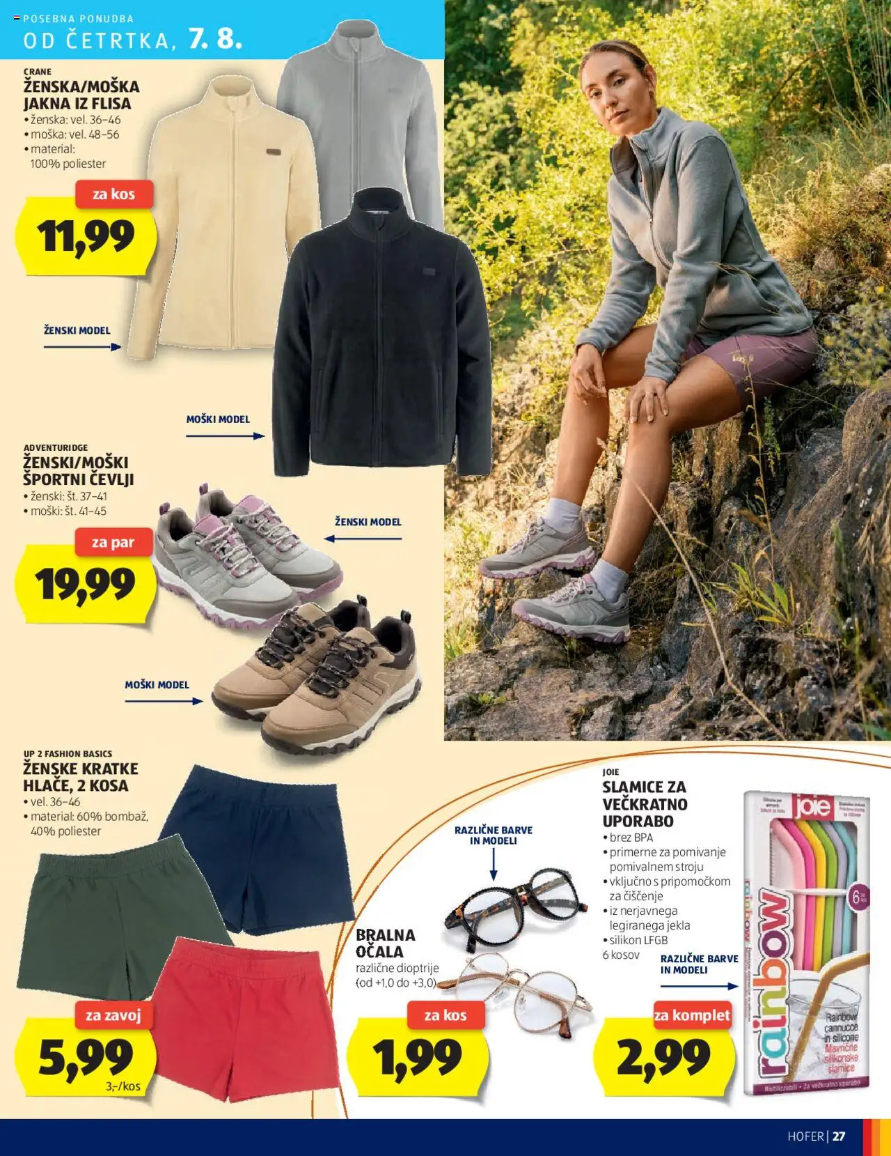 Hofer katalog │ velja od 31.07.2025 | Stran: 27 | Izdelki: Kos, Silikon, Cevlji, Ocala
