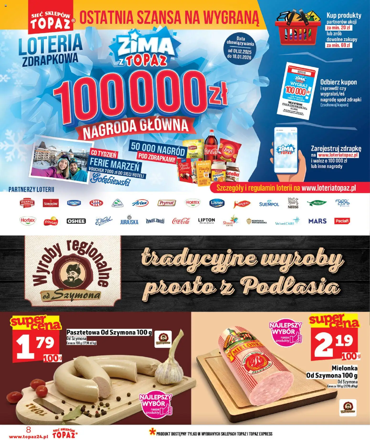 Topaz Gazetka od 15.01.2026 | Strona: 8 | Produkty: Coca cola, Lays