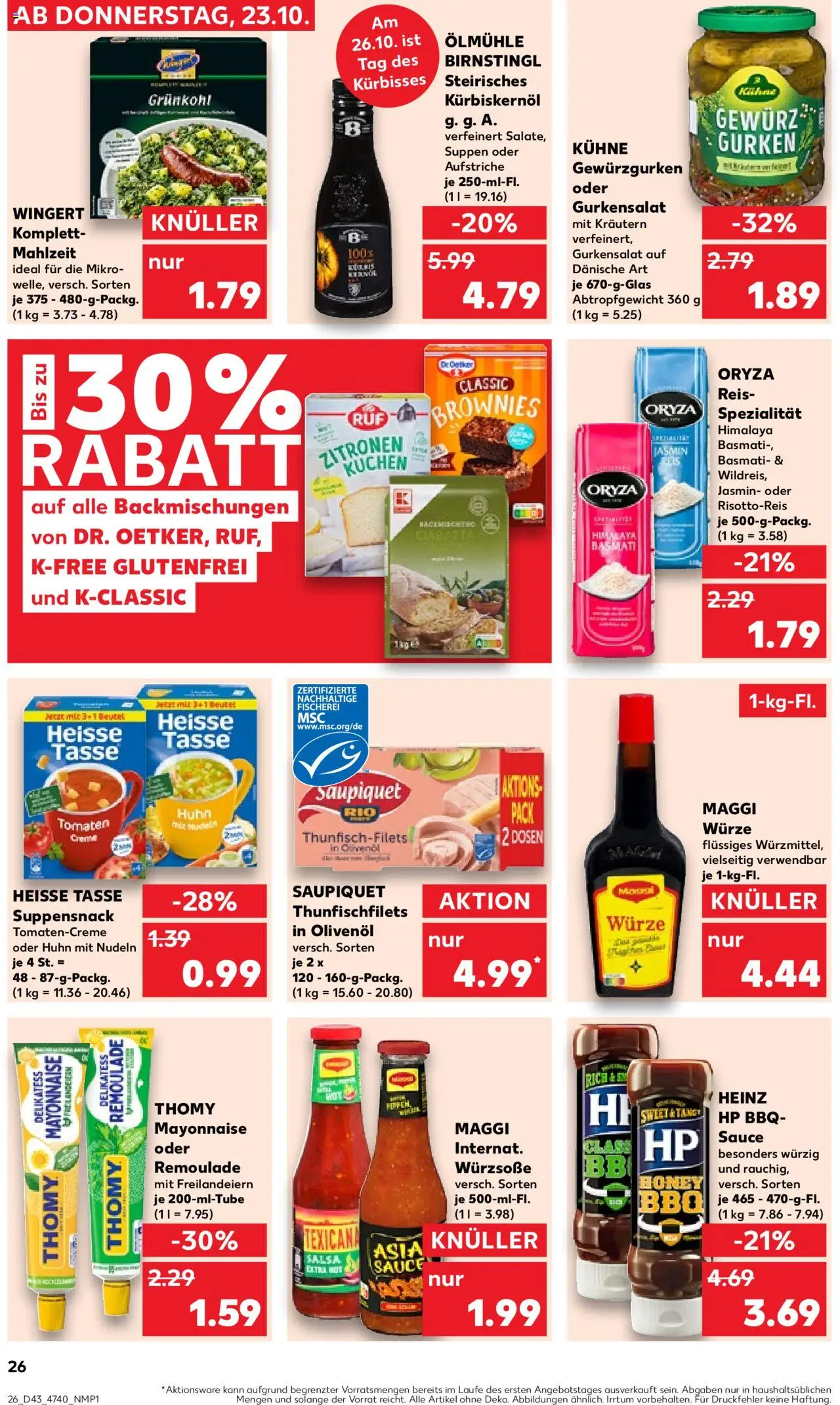Kaufland prospekt Hannover	 – gültig ab 23.10.2025 | Seite: 26 | Produkte: HP, Maggi, Olivenol, Tomaten