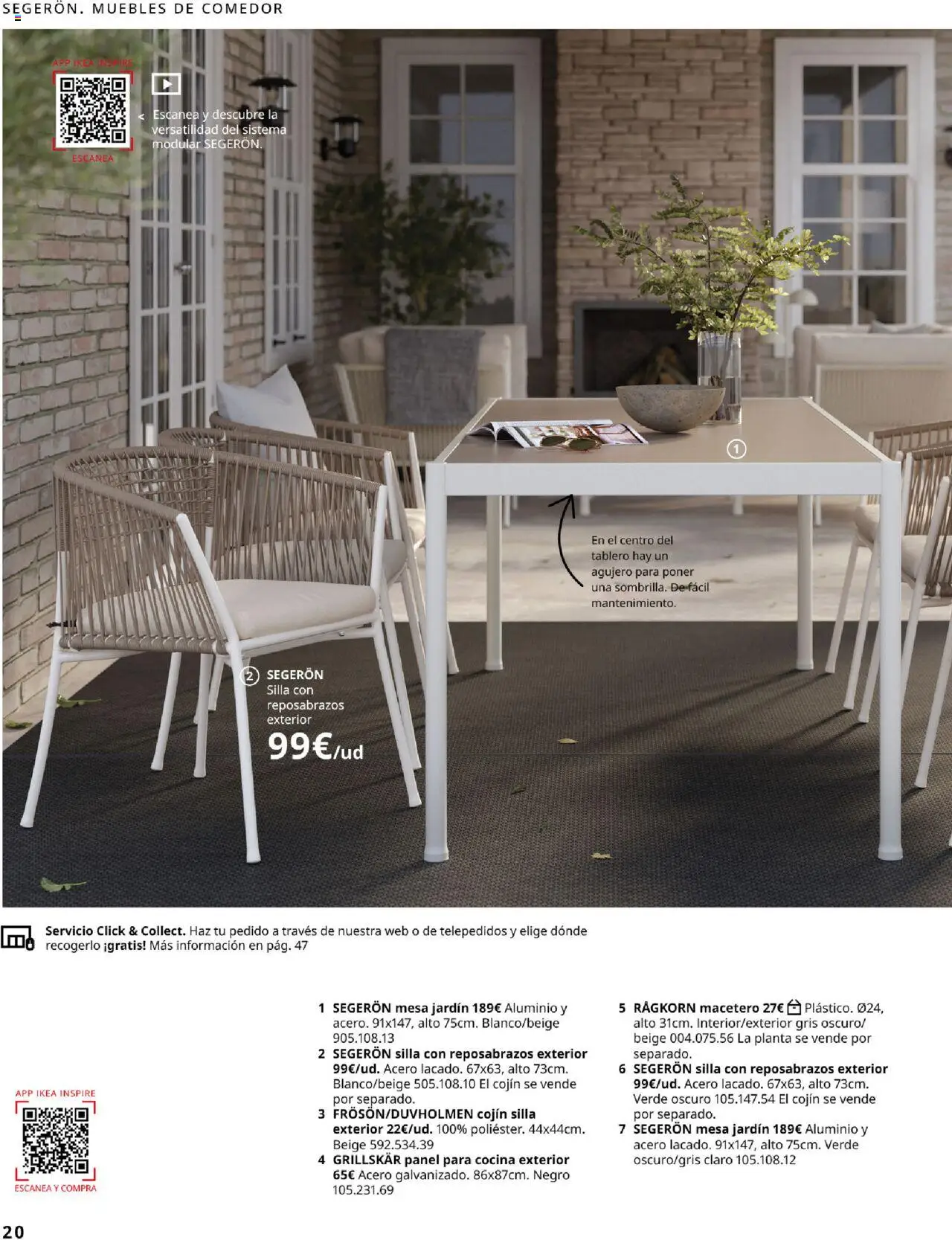 Catálogo IKEA Muebles de exterior │ válido desde el 04.02.2025 | Página: 20 | Productos: Muebles, Macetero, Mesa, Silla