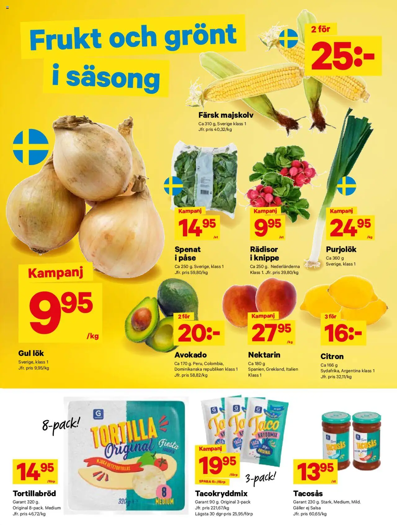 City Gross reklamblad aktuell från 11.08.2025 | Sida: 3 | Produkter: Tortilla, Salsa, Nektarin, Citron
