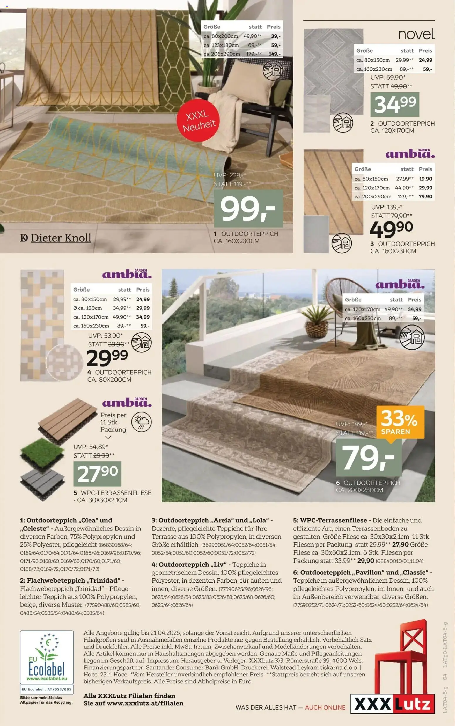 XXXLutz Outdoor Teppich gültig ab 06.04.2026 | Seite: 4 | Produkte: Teppich