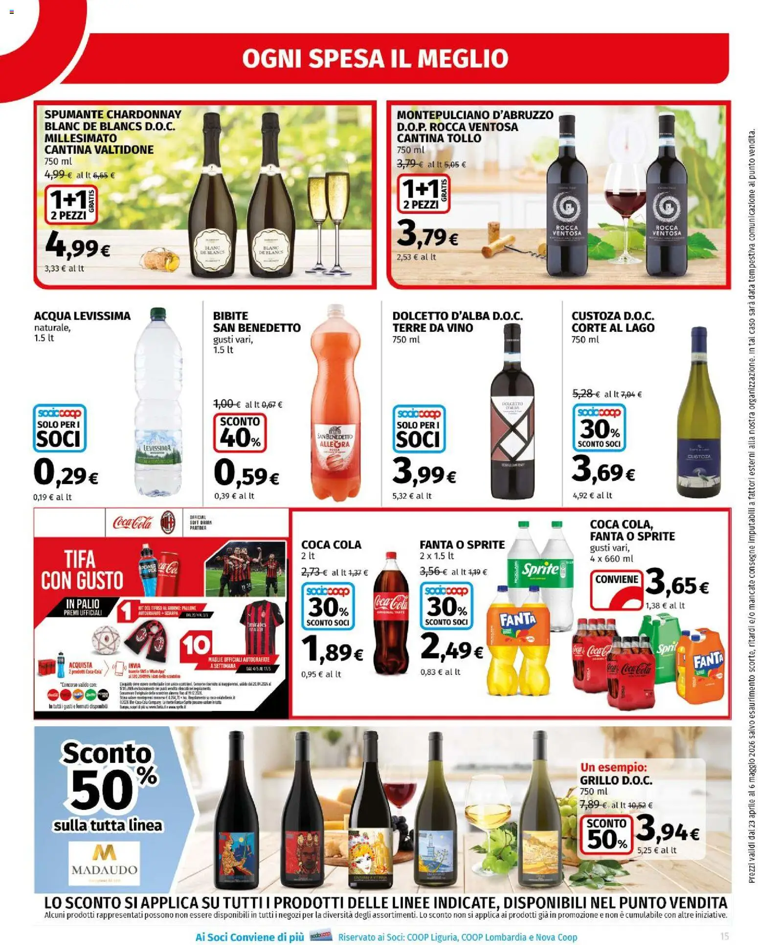 Volantino Ipercoop del 23.04.2026 | Pagina: 15 | Prodotti: Vino, Spumante, Fanta, Coca Cola